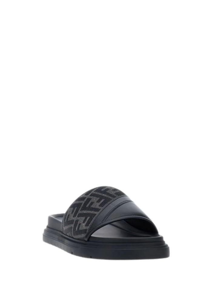 Fendi Sandals Black Polyamide Cotton