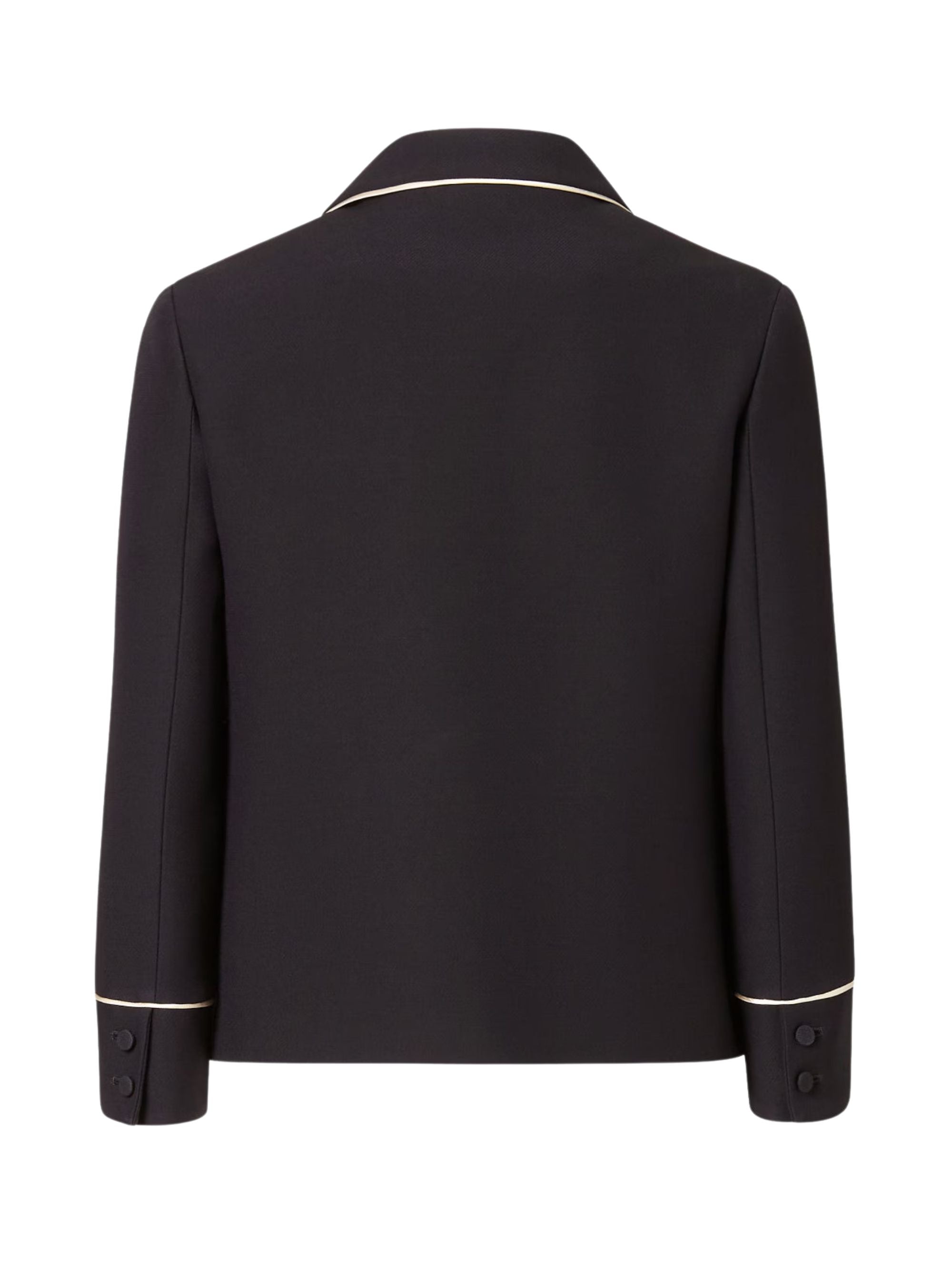 Fendi Jackets Black Wool Silk