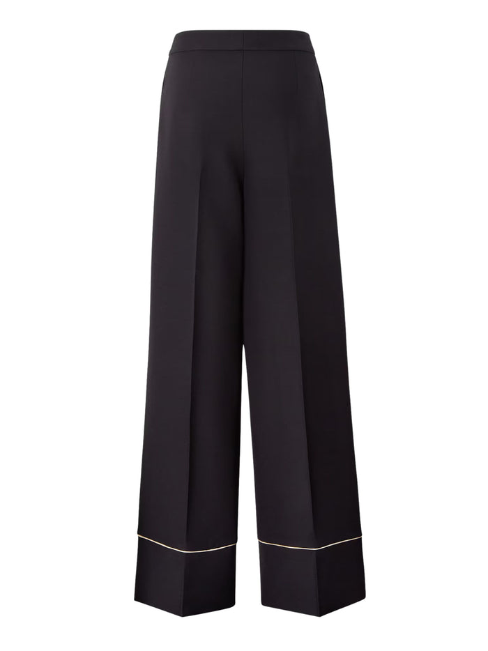 Fendi Trousers Black Wool Silk