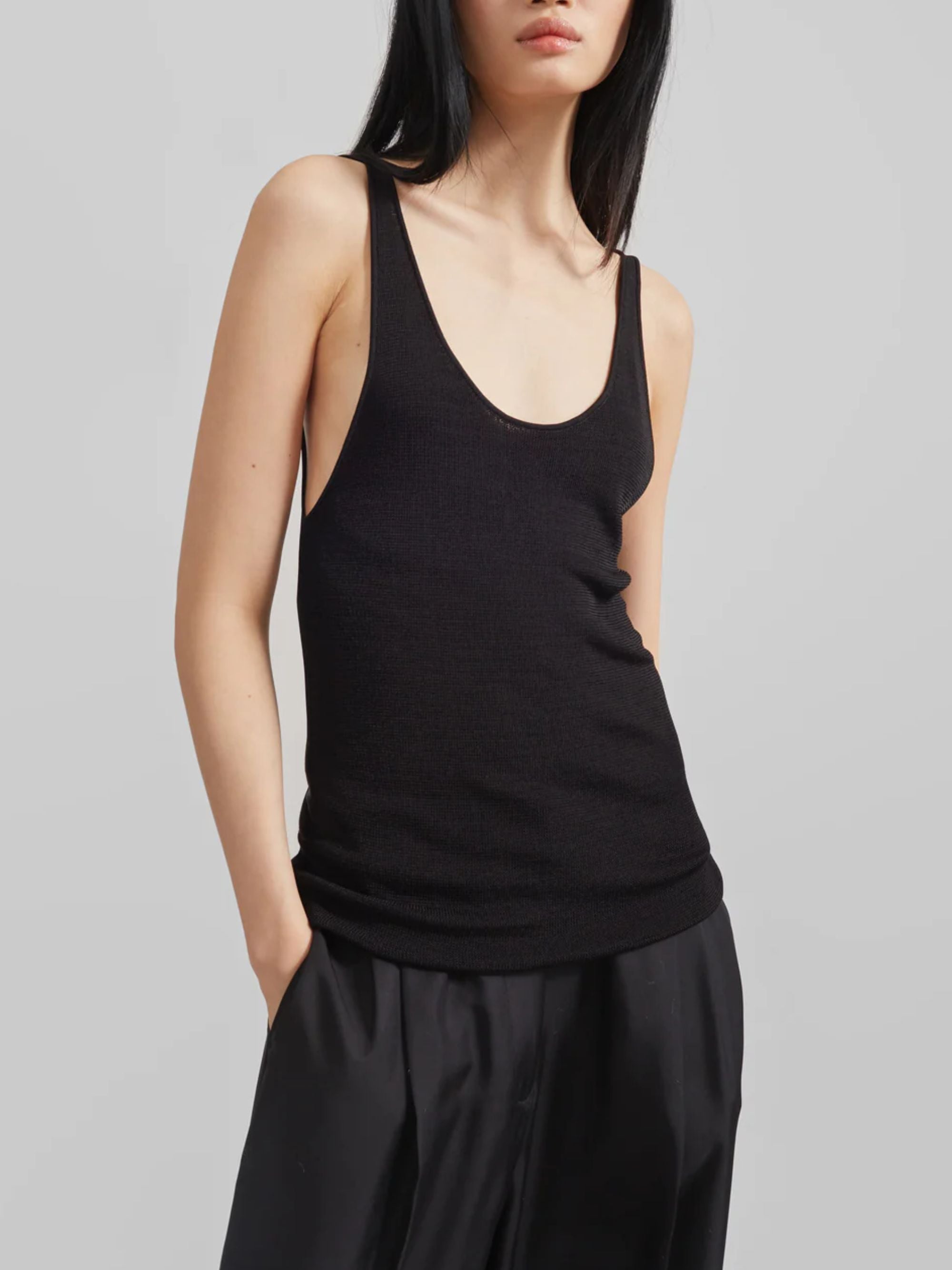 The Frankie Shop Top Nero Rayon