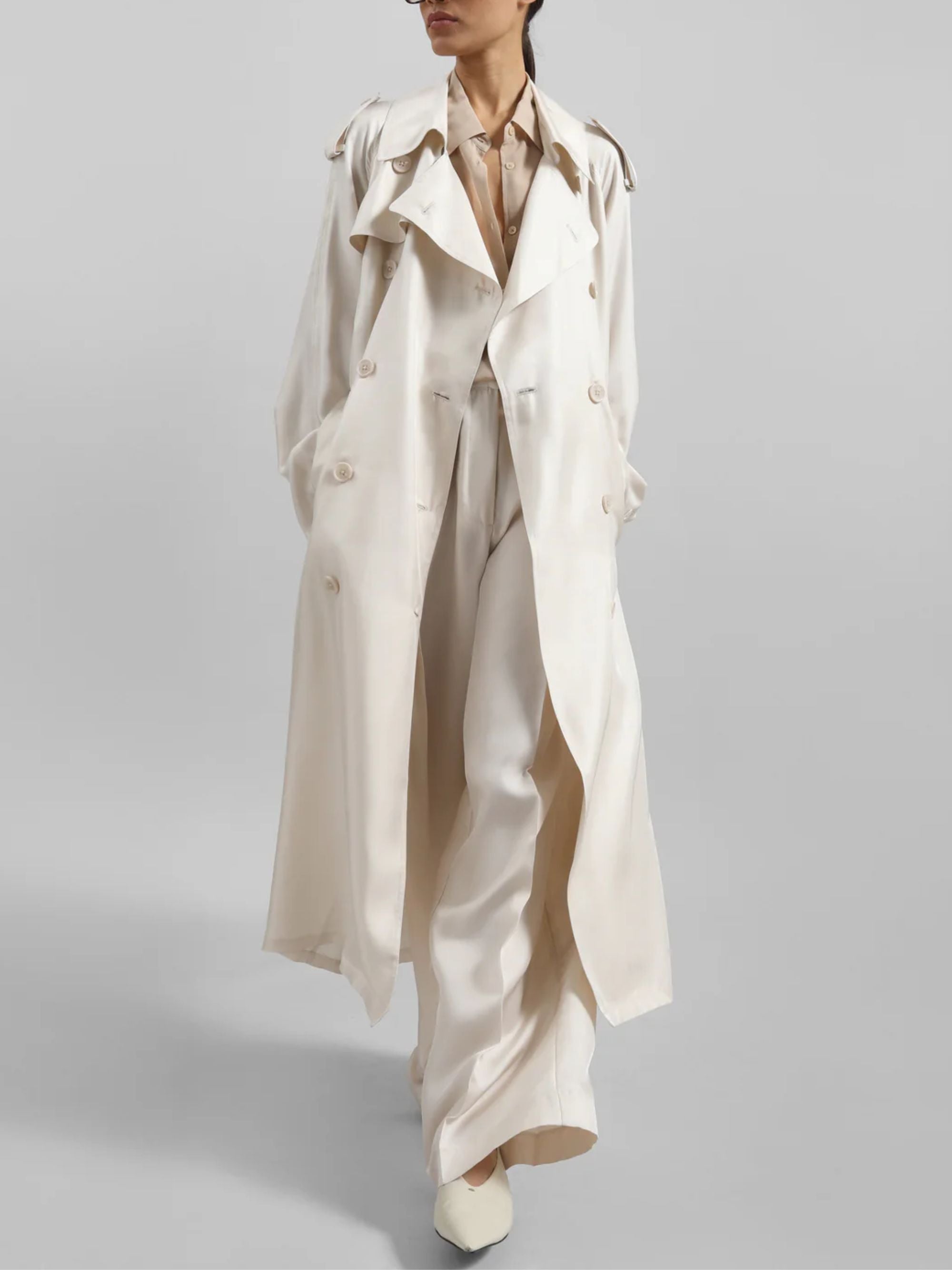 The Frankie Shop Coats Avorio Acetate