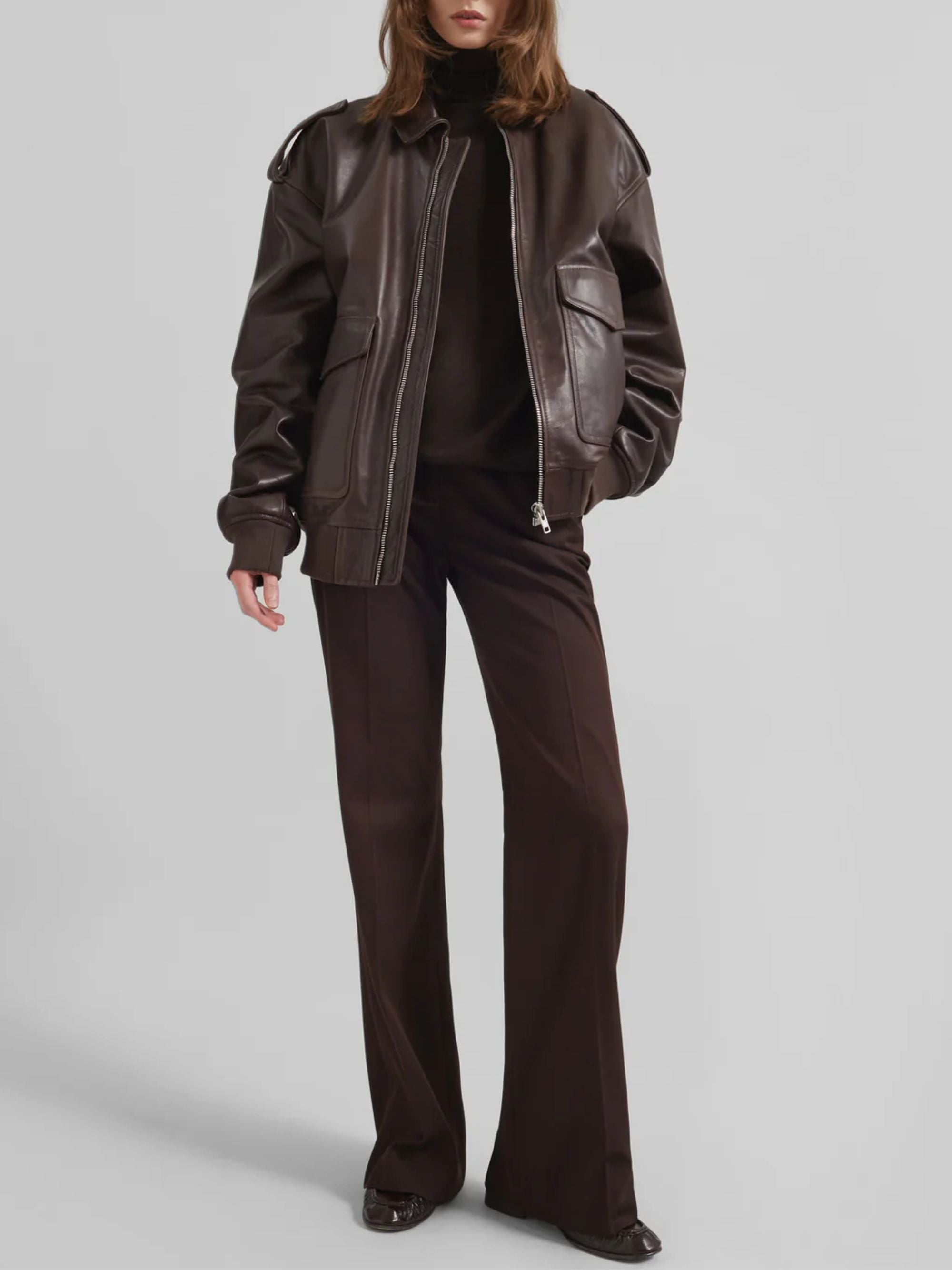 The Frankie Shop Coats Marrone Cow Leather