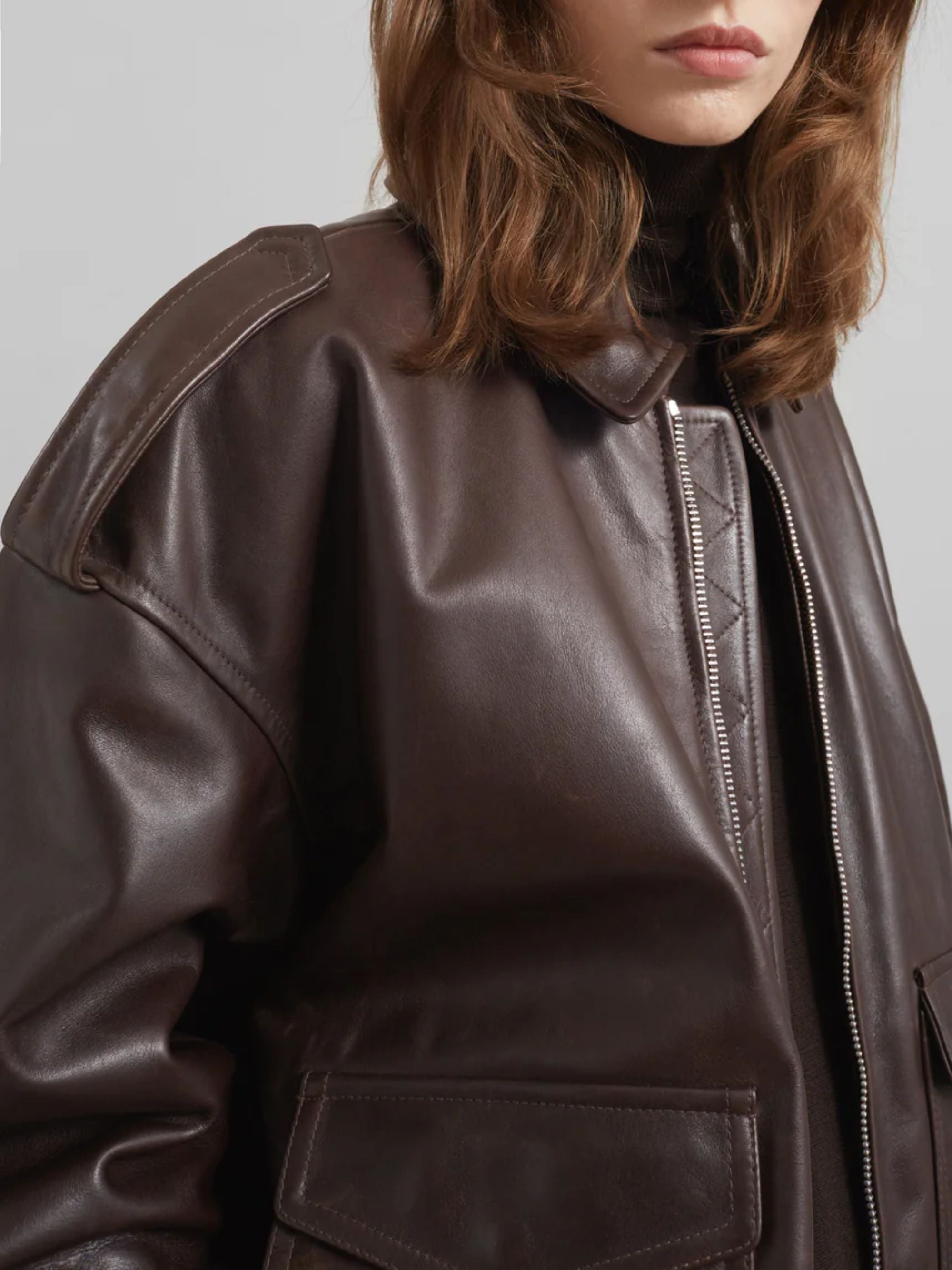 The Frankie Shop Coats Marrone Cow Leather
