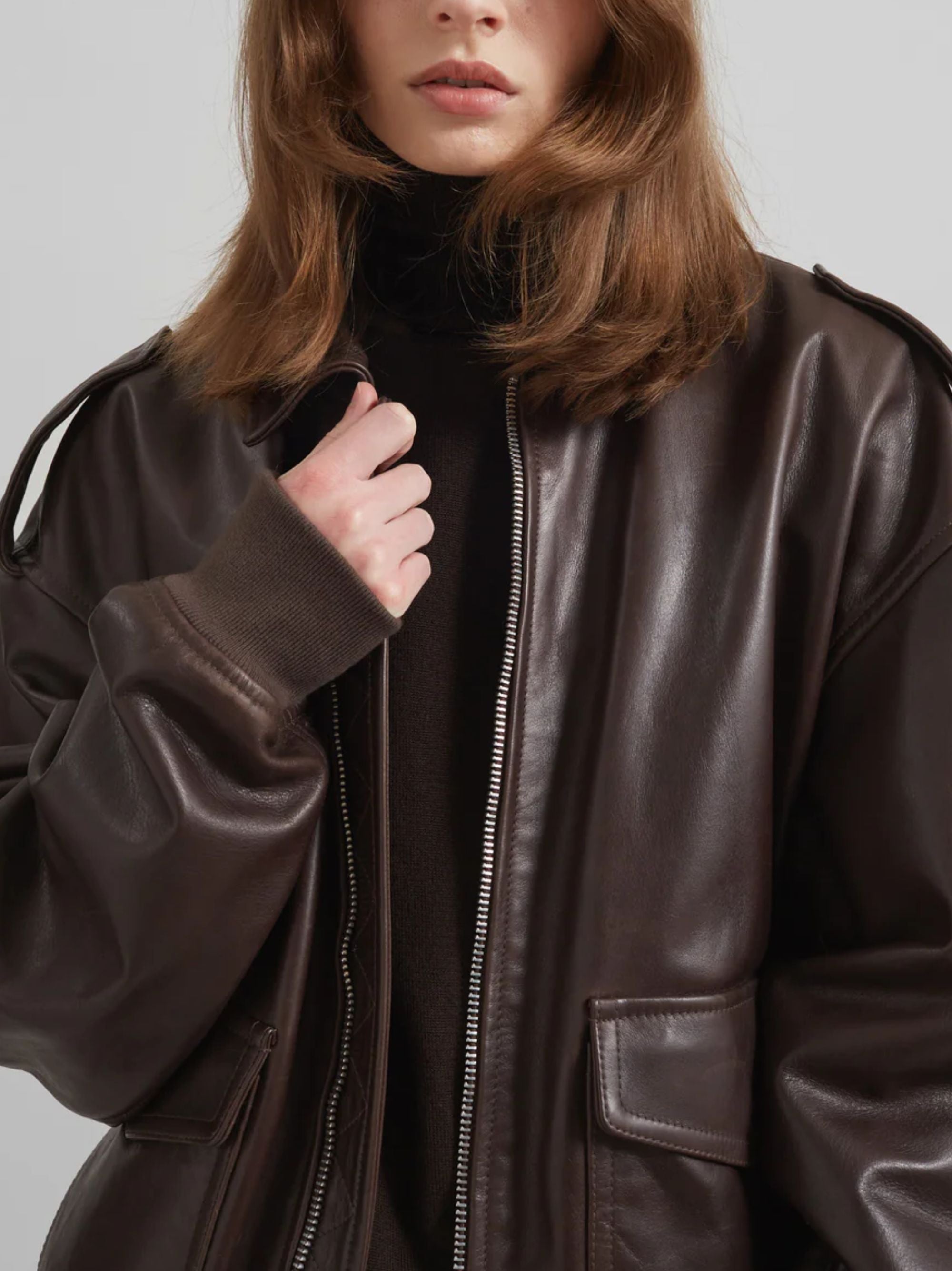 The Frankie Shop Coats Marrone Cow Leather