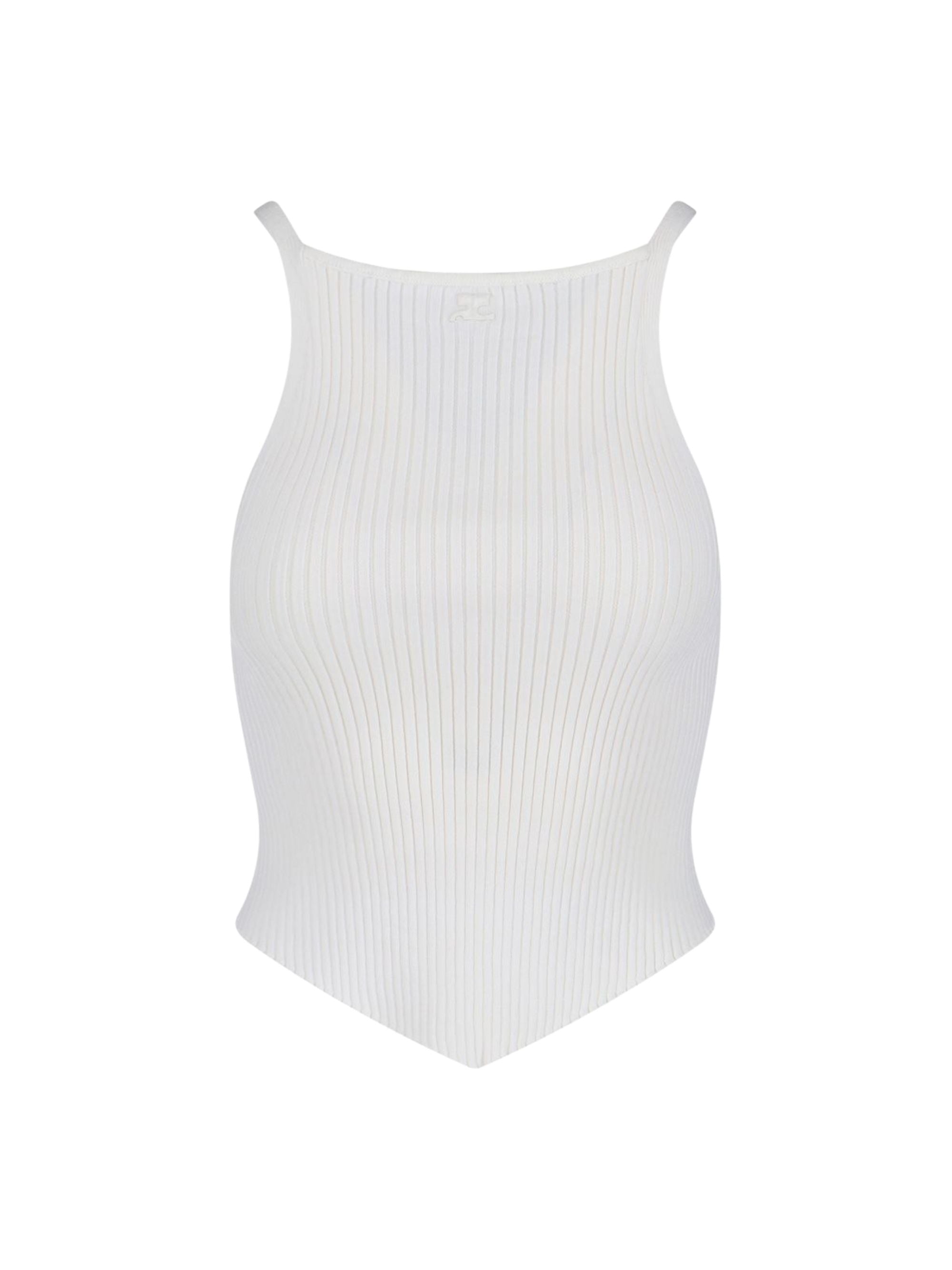 Courrèges Top White Viscose Polyester
