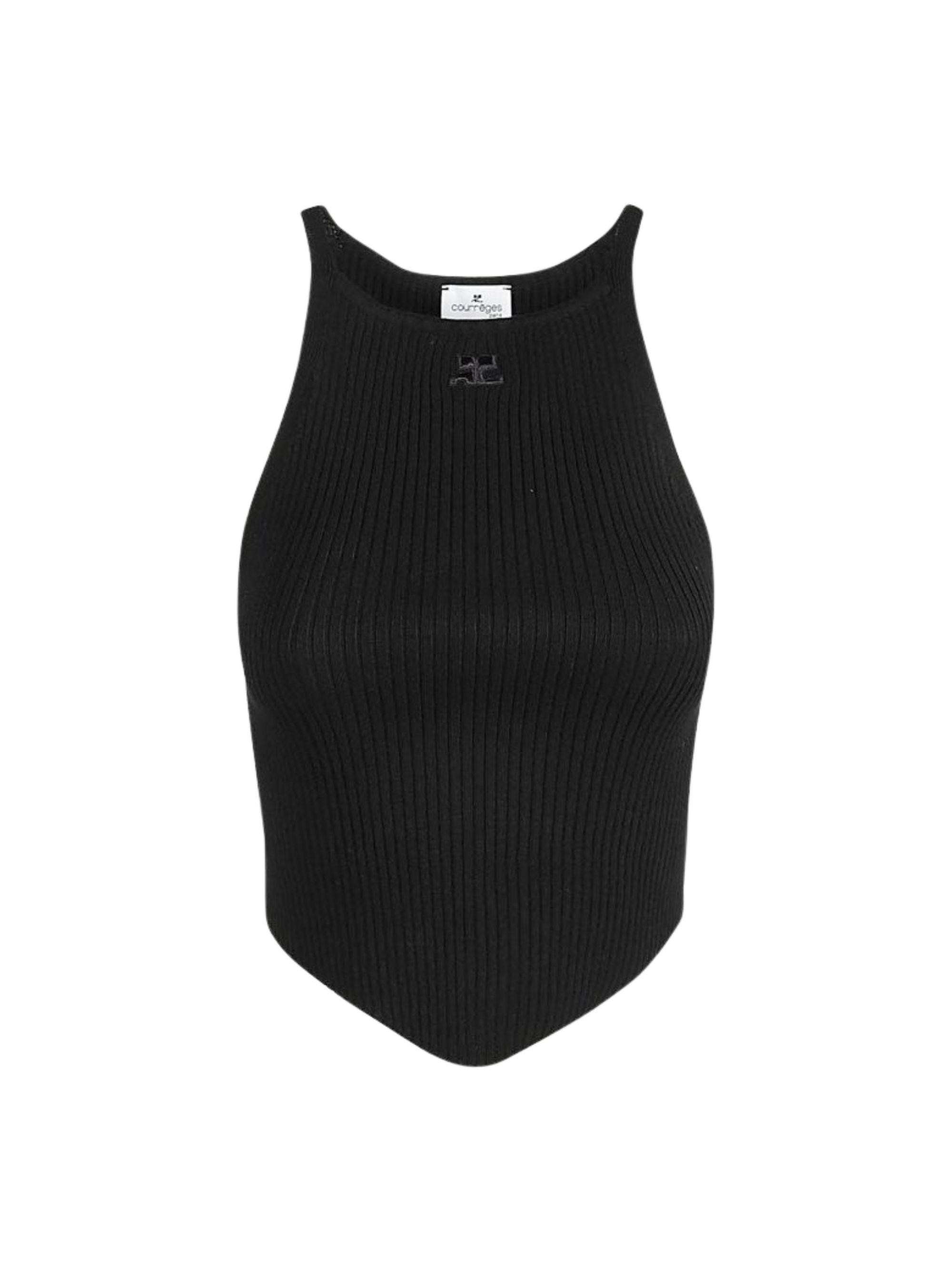 Courrèges Top Black Viscose Polyester