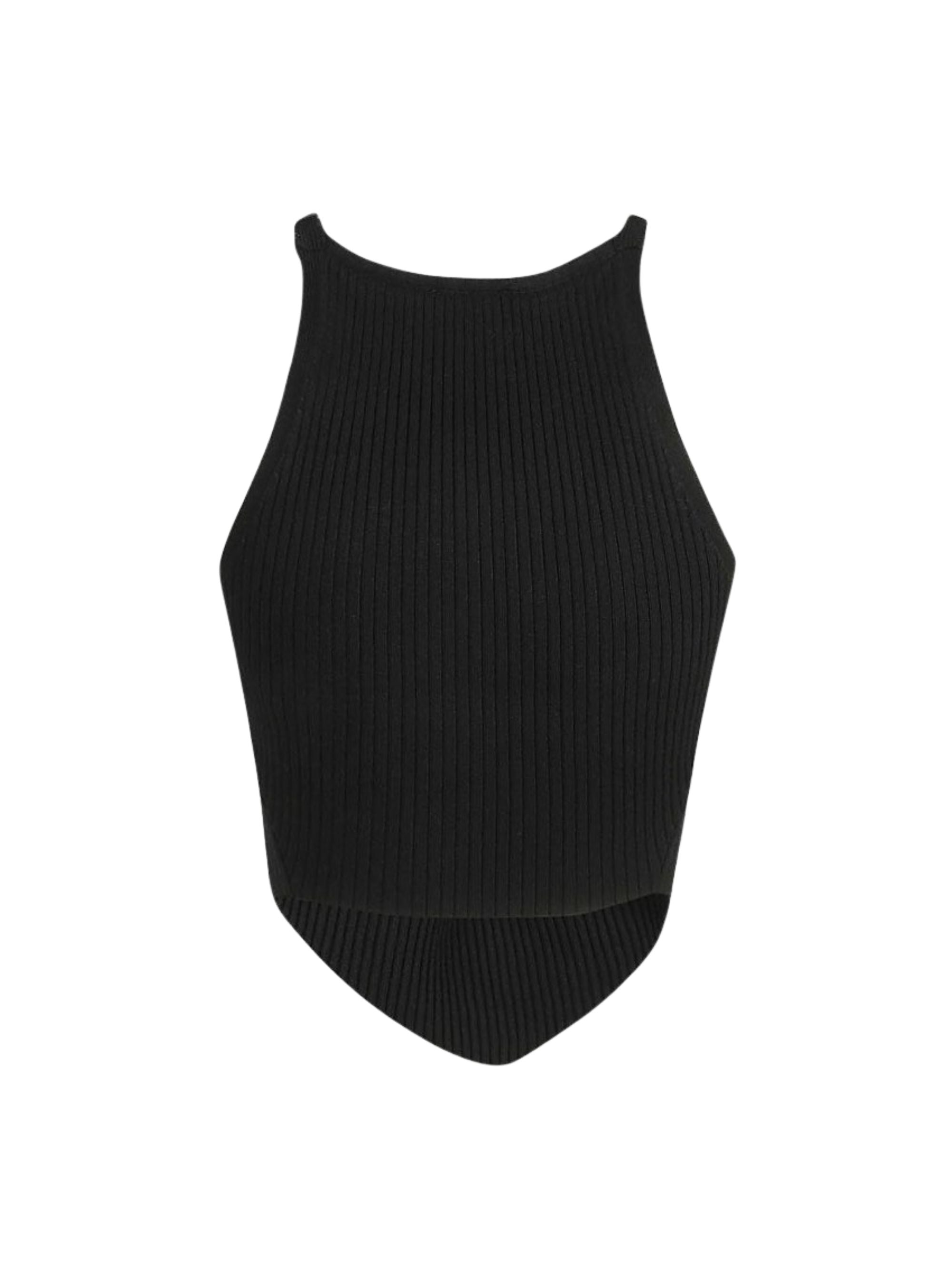 Courrèges Top Black Viscose Polyester