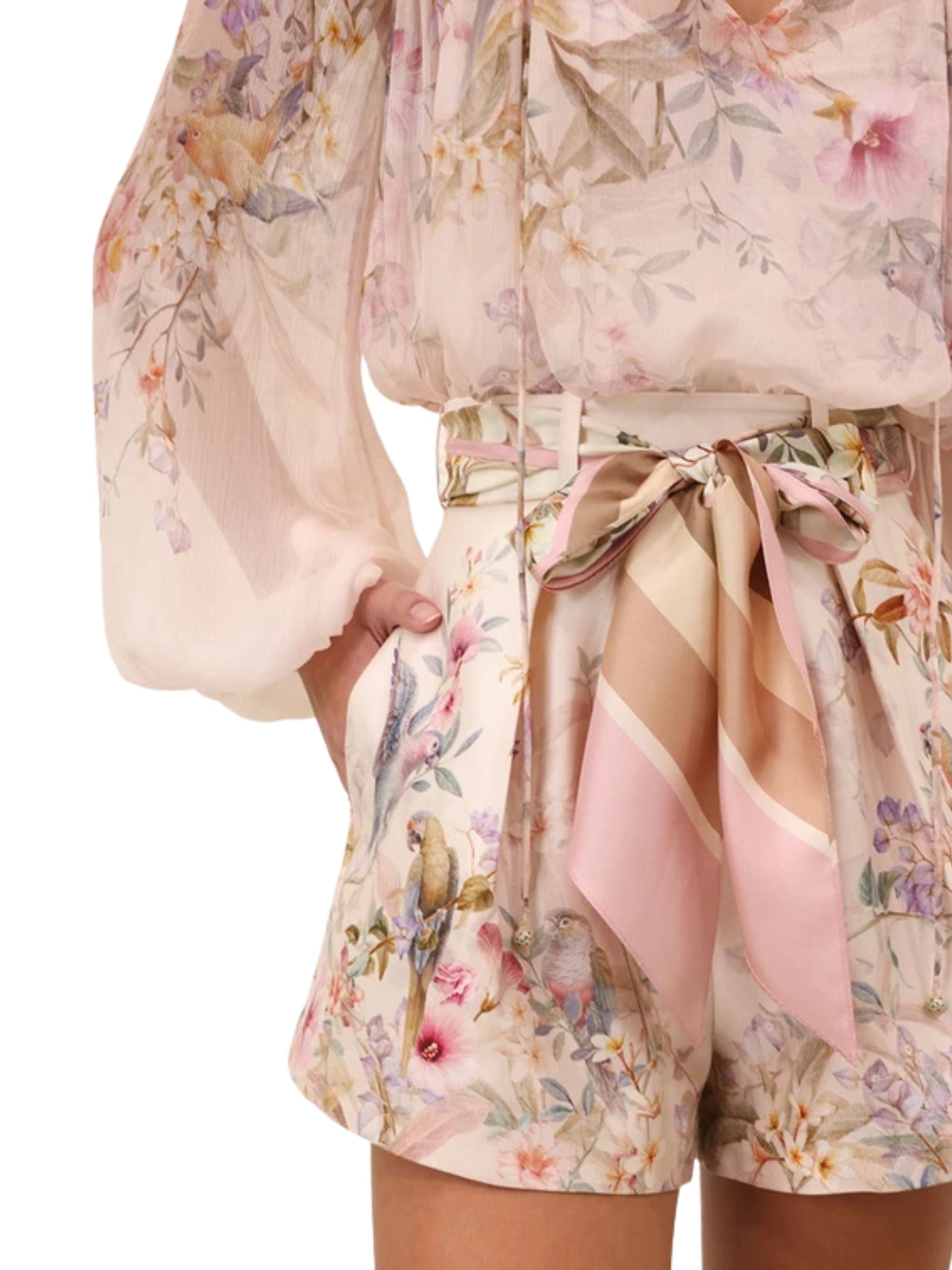 Zimmermann Shorts Beige Silk Cotton