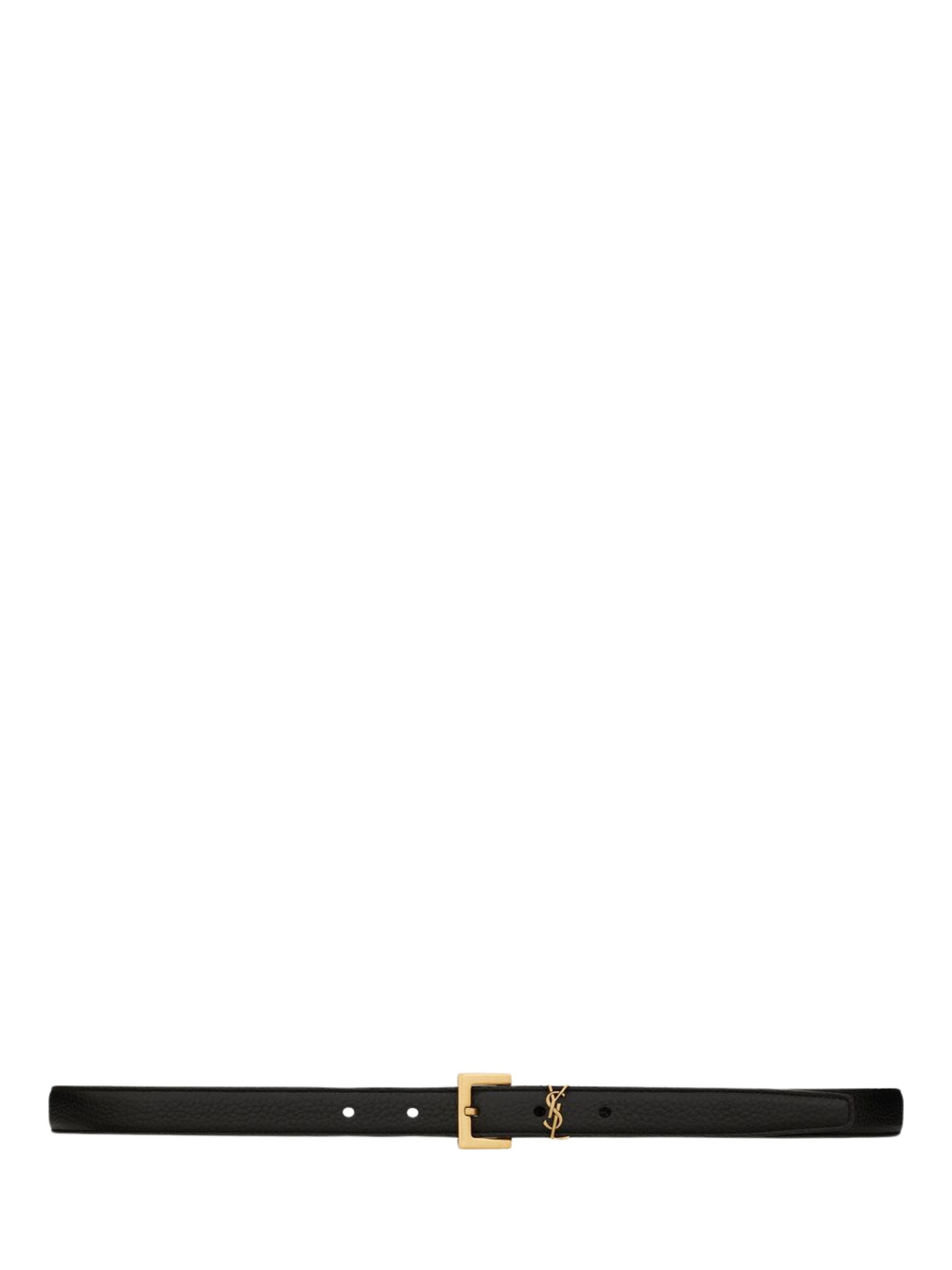 Saint Laurent Belts Black Calf Leather