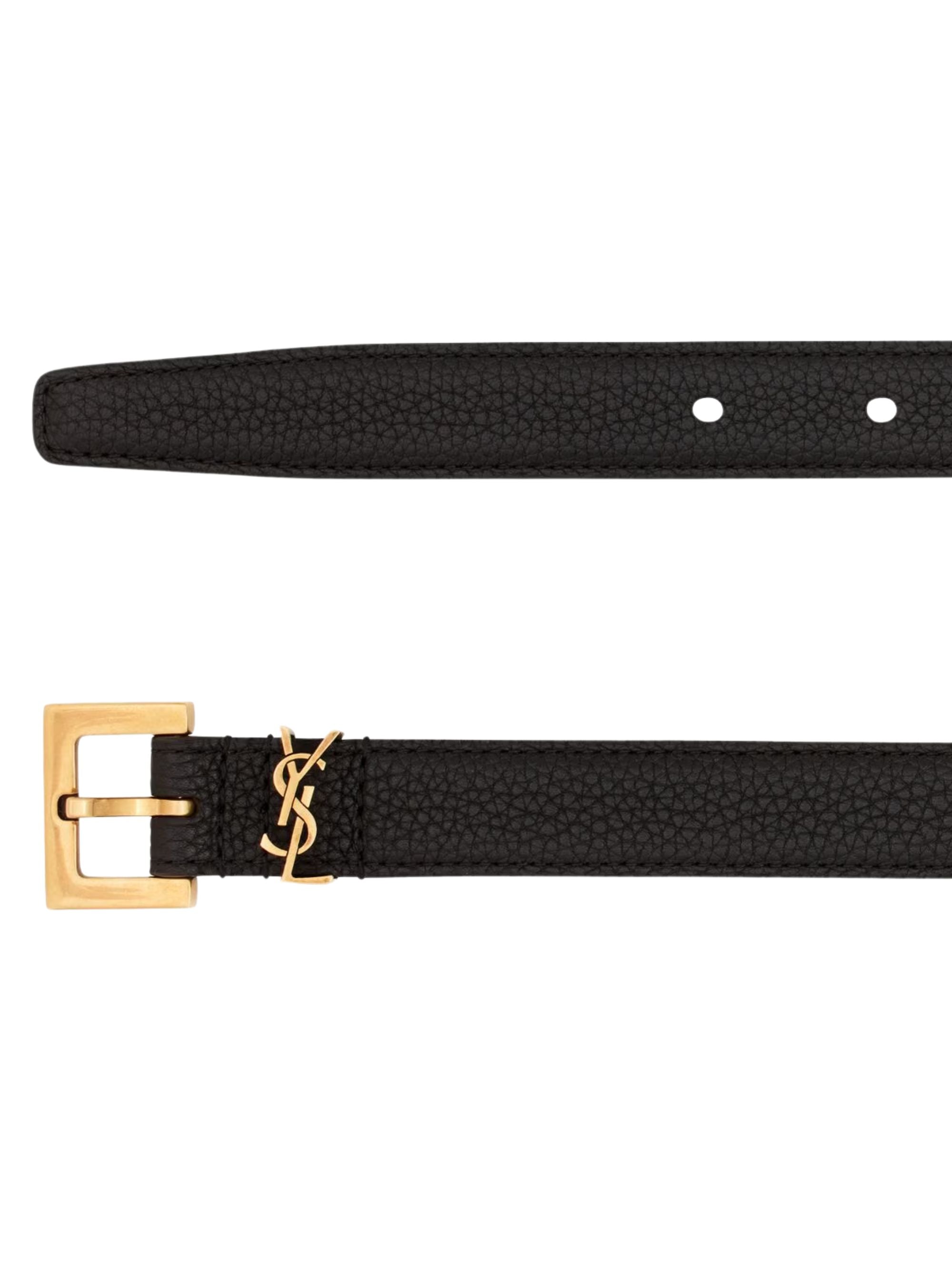 Saint Laurent Belts Black Calf Leather