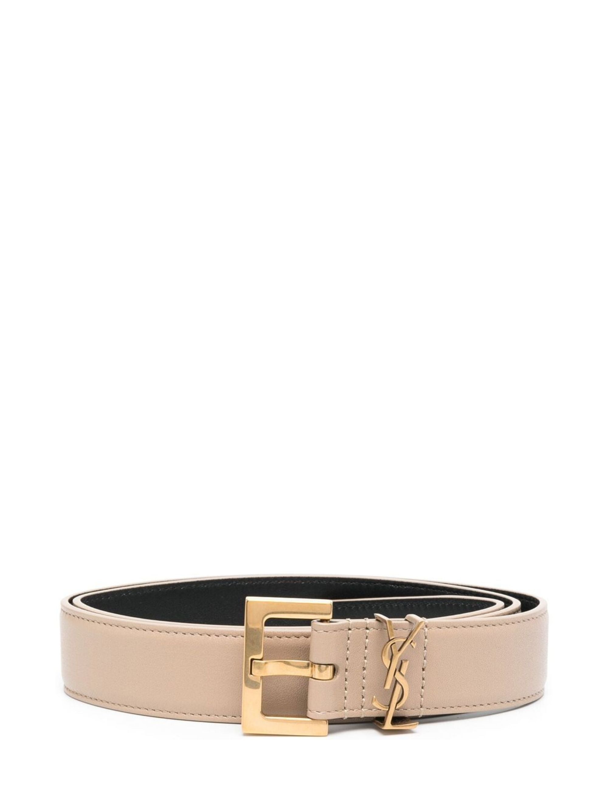 Saint Laurent Belts Beige Calf Leather