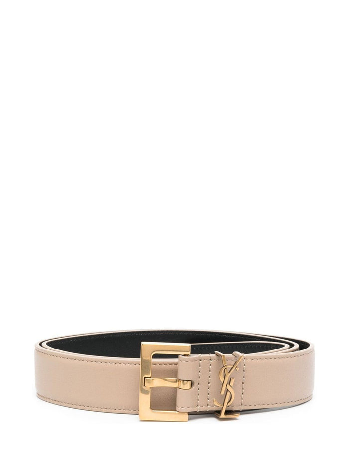 Saint Laurent Belts Beige Calf Leather