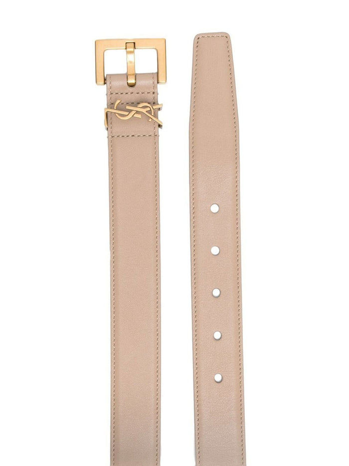 Saint Laurent Belts Beige Calf Leather
