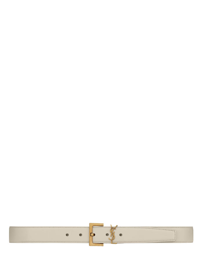 Saint Laurent Belts Beige Calf Leather