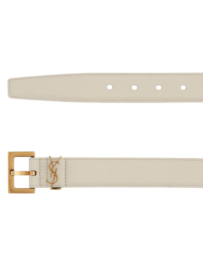 Saint Laurent Belts Beige Calf Leather