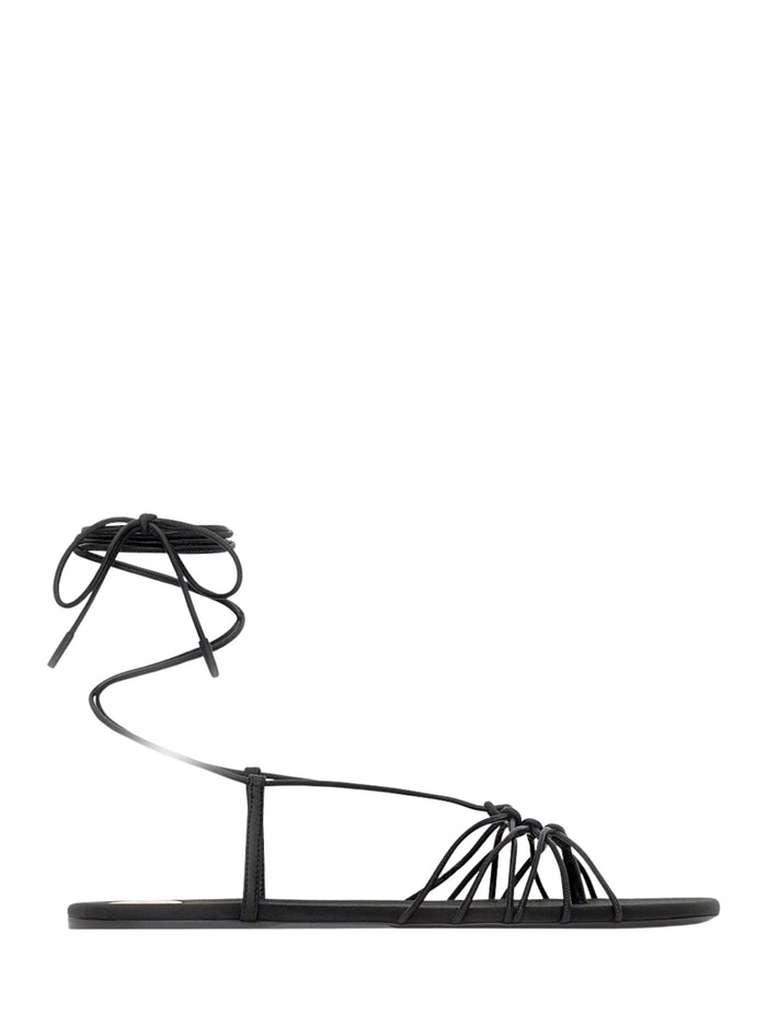 Saint Laurent Sandals Black Viscose Silk