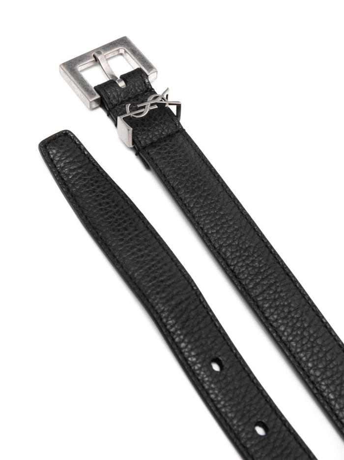 Saint Laurent Belts Black Calf Leather