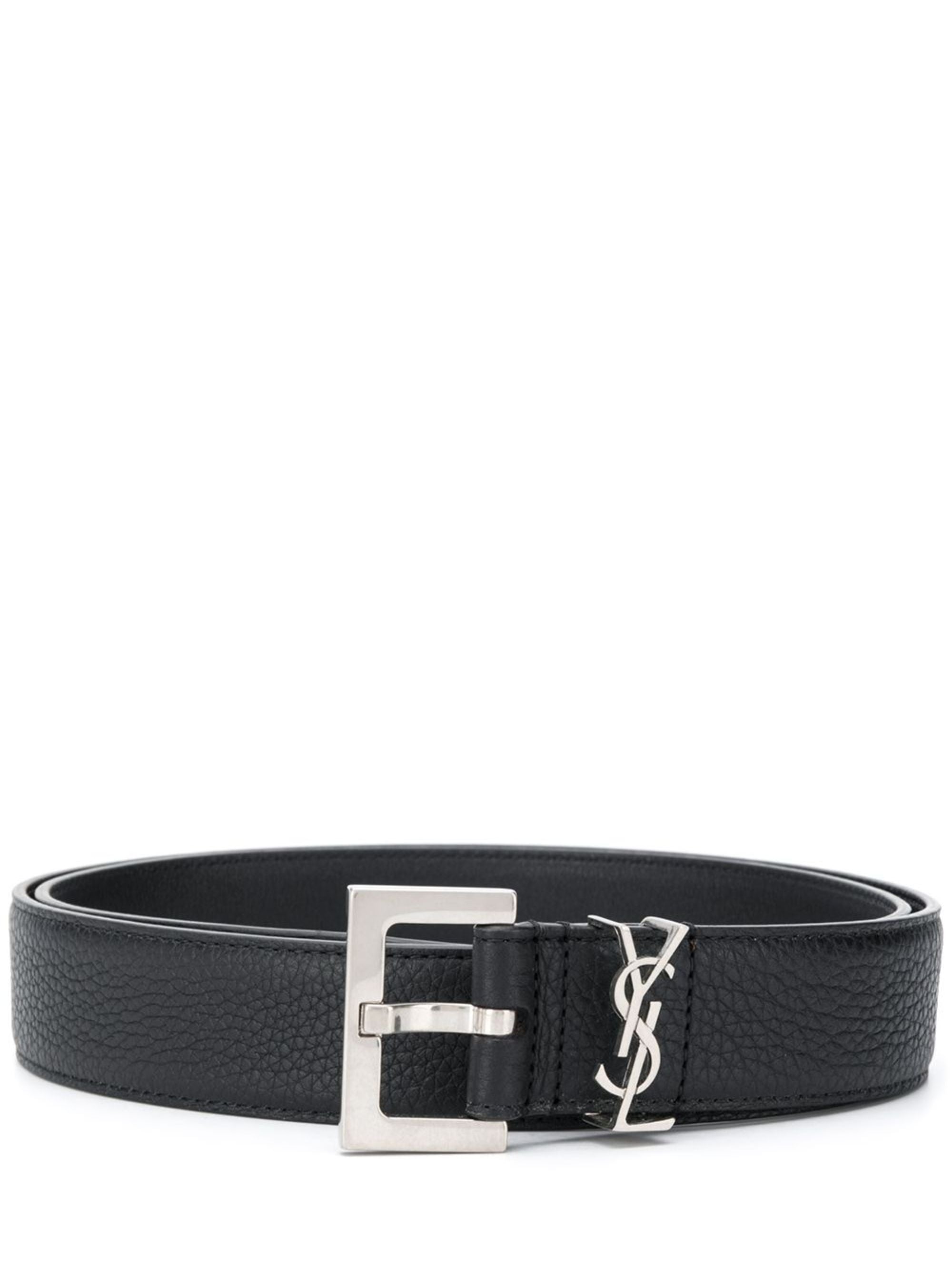 Saint Laurent Belts Black Calf Leather