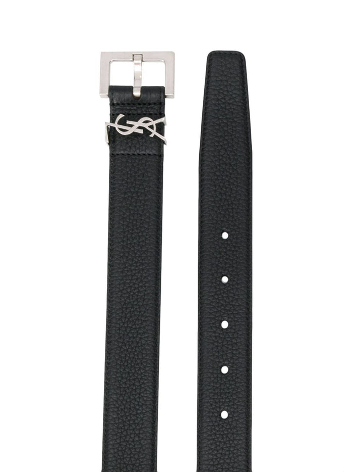 Saint Laurent Belts Black Calf Leather