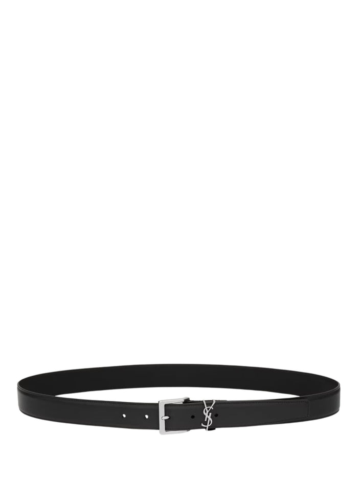 Saint Laurent Belts Black Calf Leather