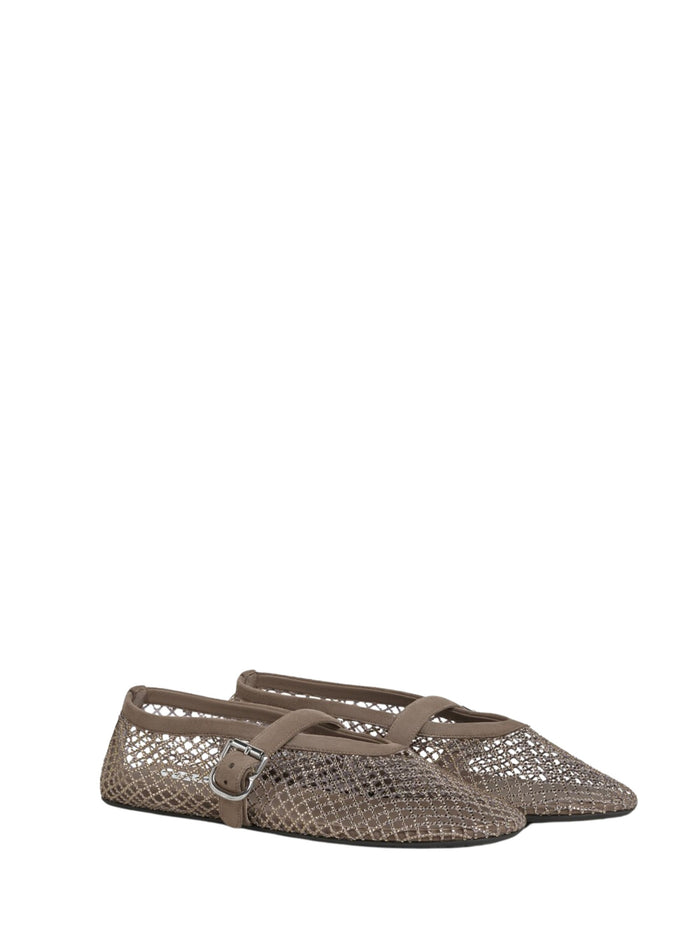 Alaia Flat Shoes Marrone Polyester Elastane