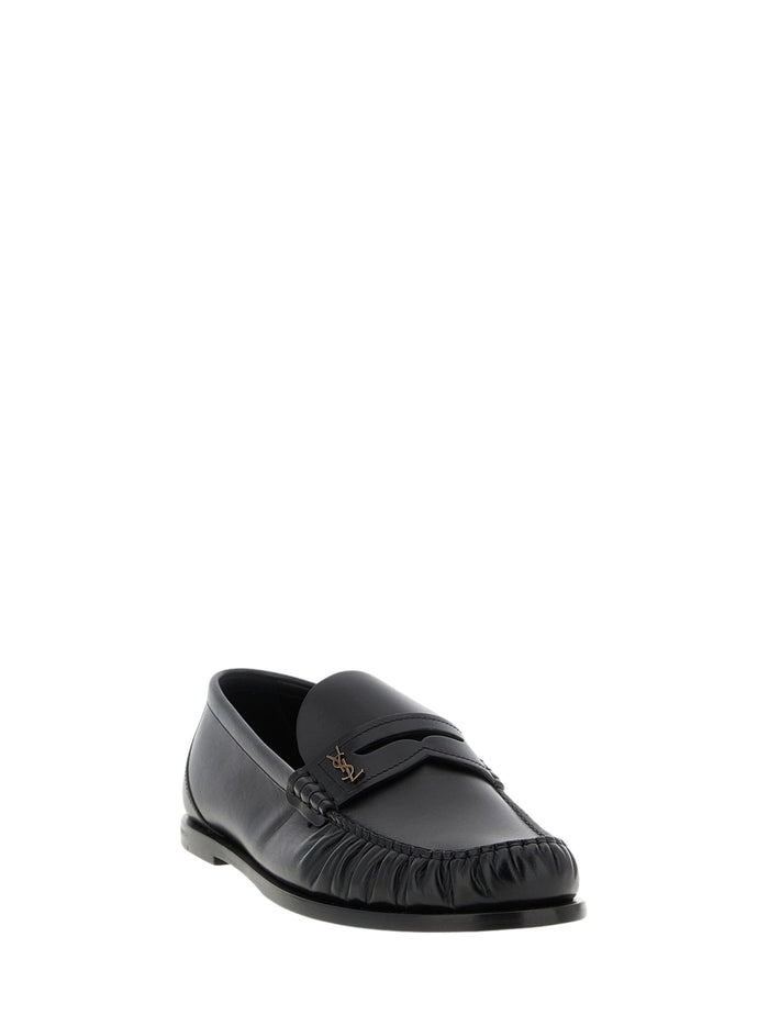 Saint Laurent Flat shoes Black Calf Leather