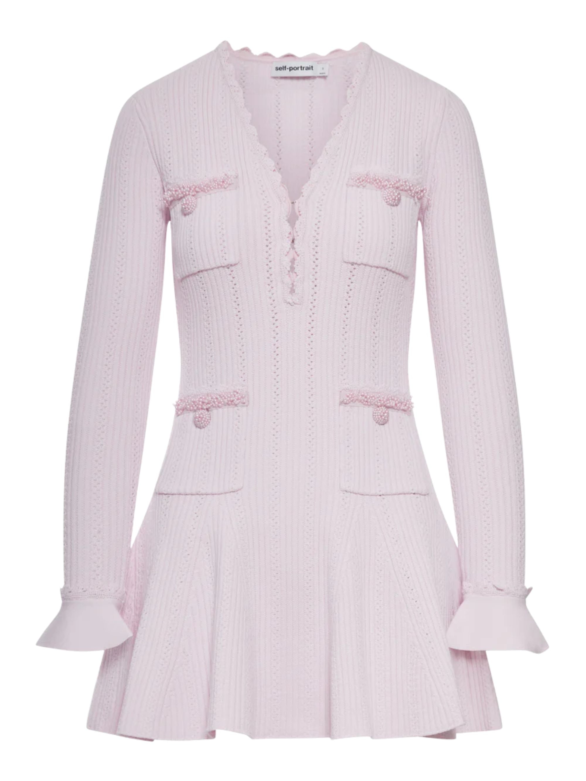 Self Portrait Dresses Pink Viscose Polyamide Elastane