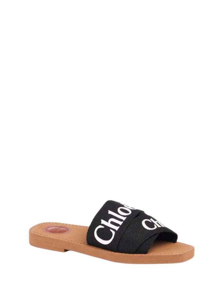 Chloè Sandals Nero Linen Polyester