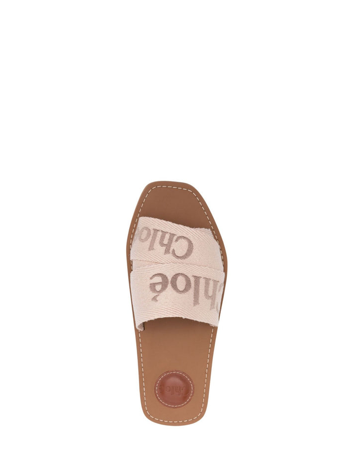 Chloè Sandals Beige Linen Polyester