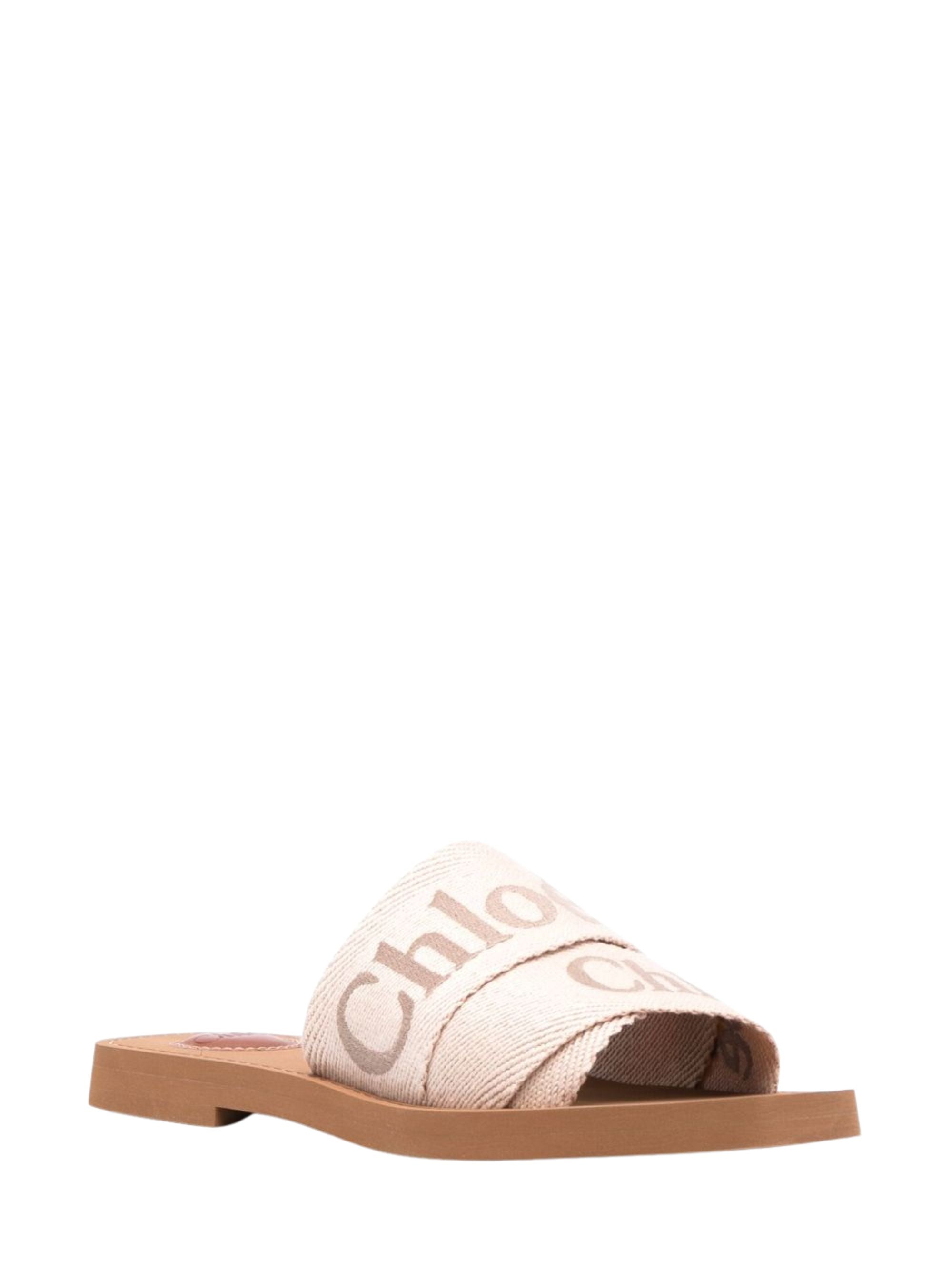 Chloè Sandals Beige Linen Polyester