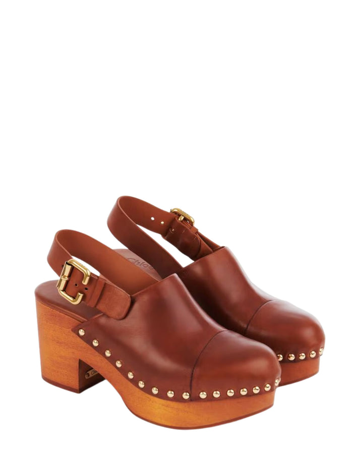 Chloè Sandals Brown Calf Leather