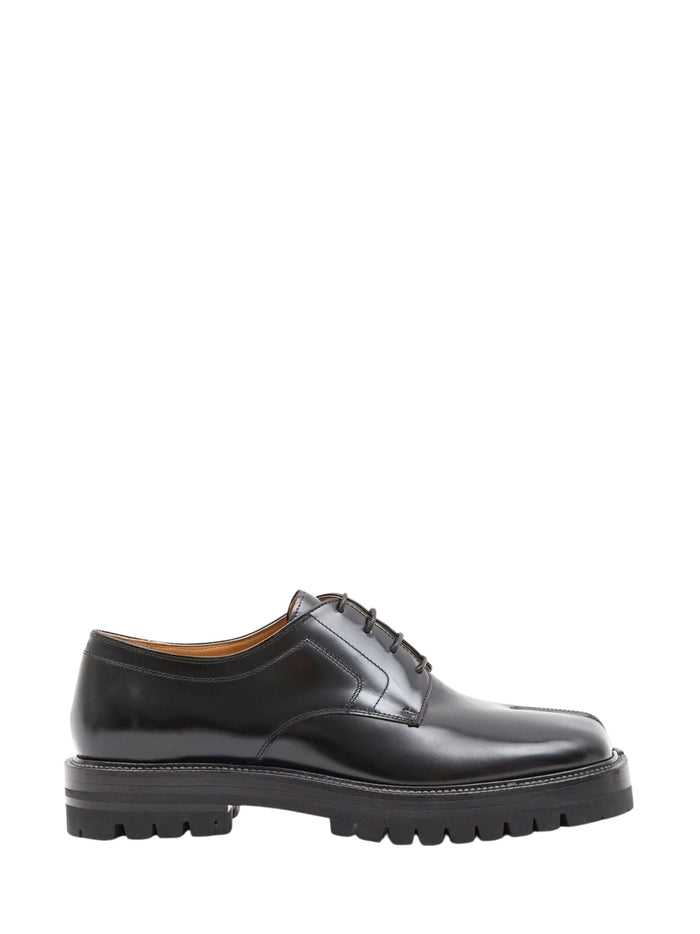 Maison Margiela Flat Shoes Black Calf Leather
