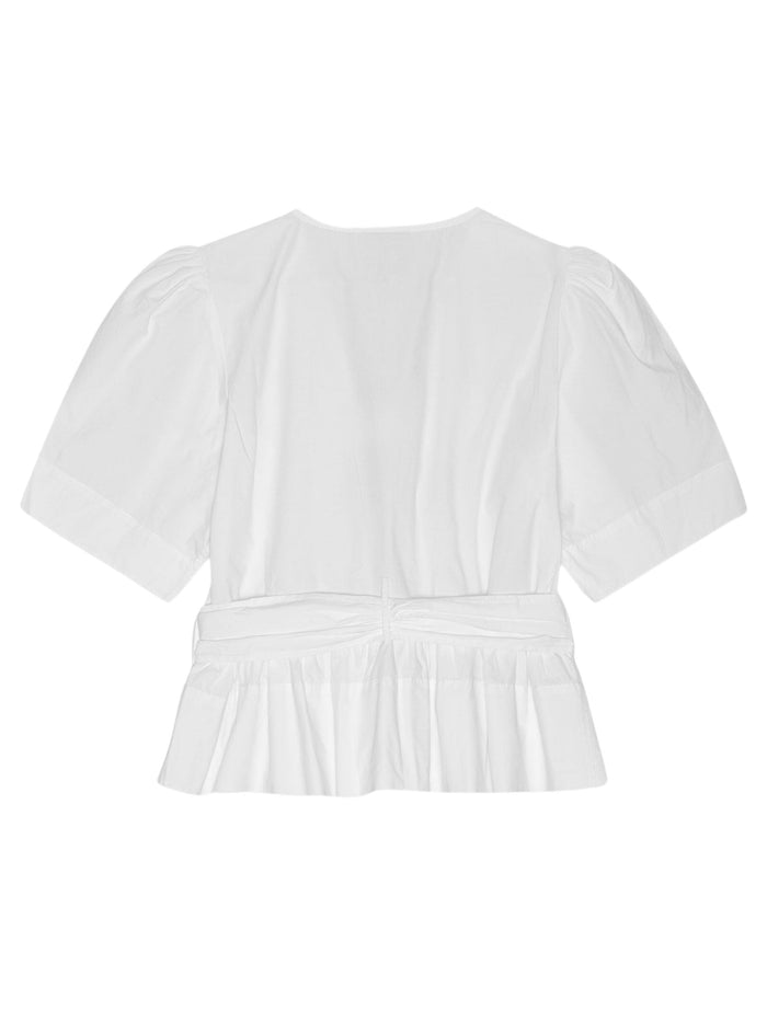 GANNI Shirts White Organic Cotton Elastane