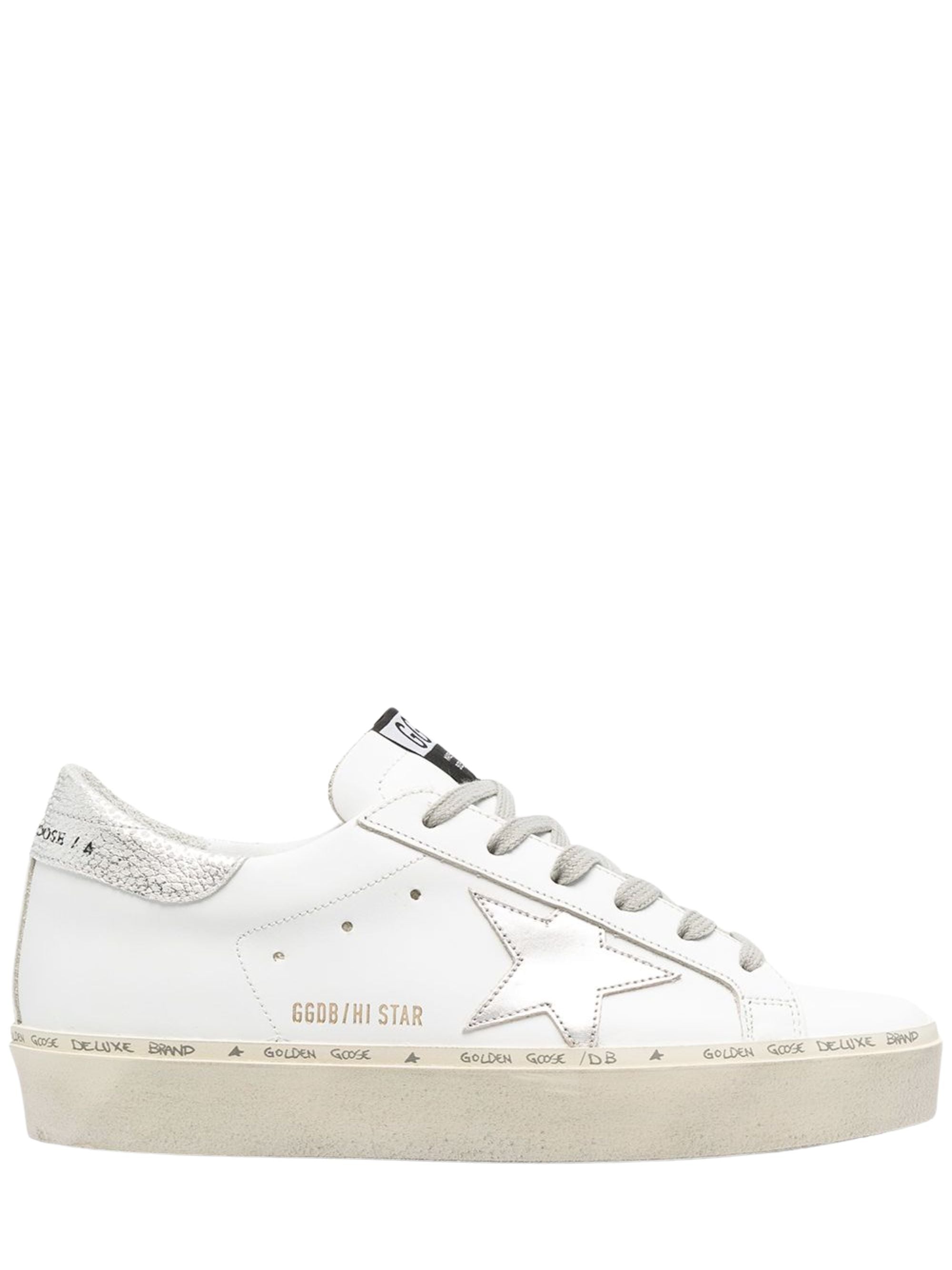Golden Goose Sneakers Silver Cow Leather Goat