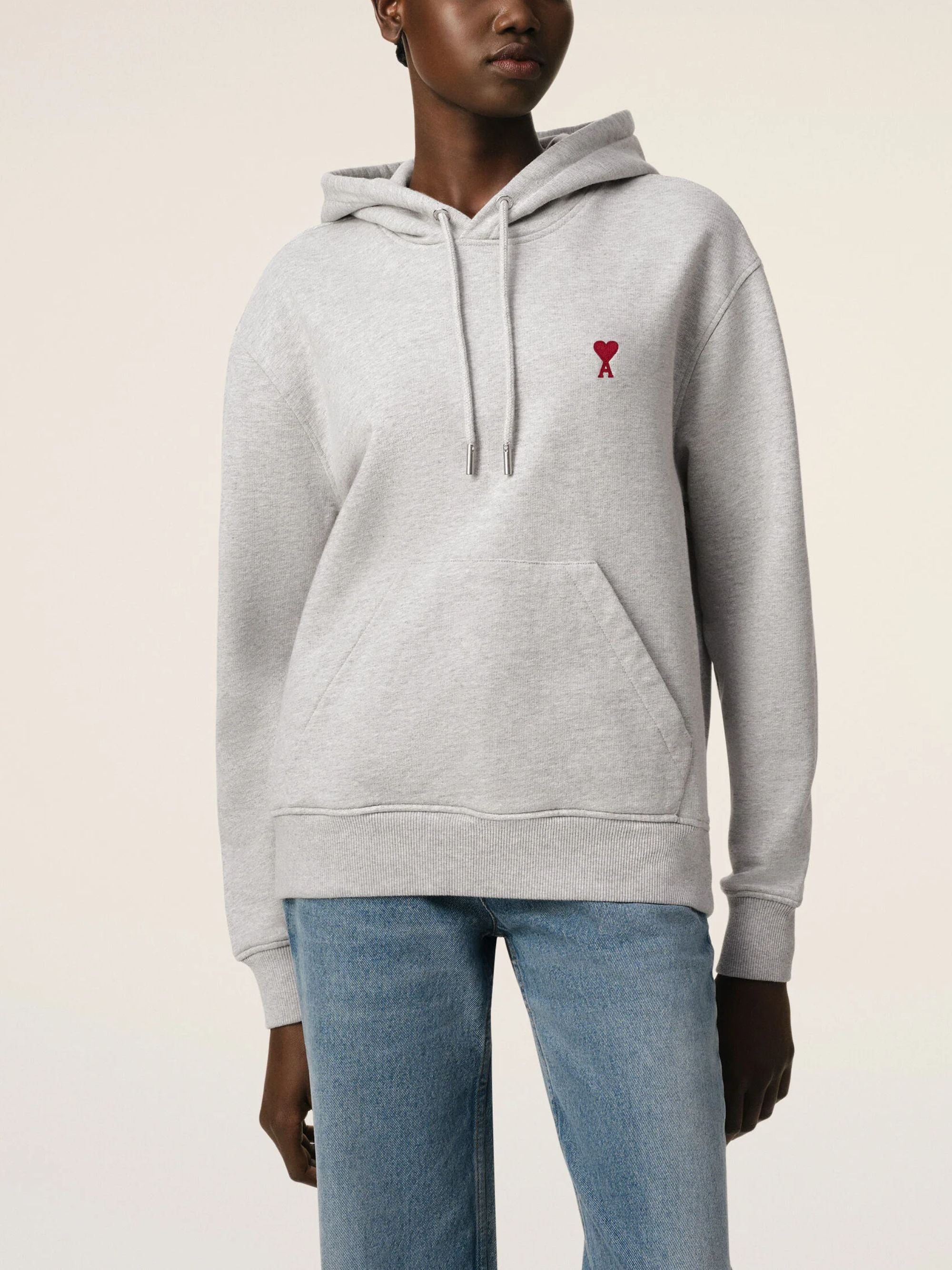 Ami Paris Sweaters Grey Cotton