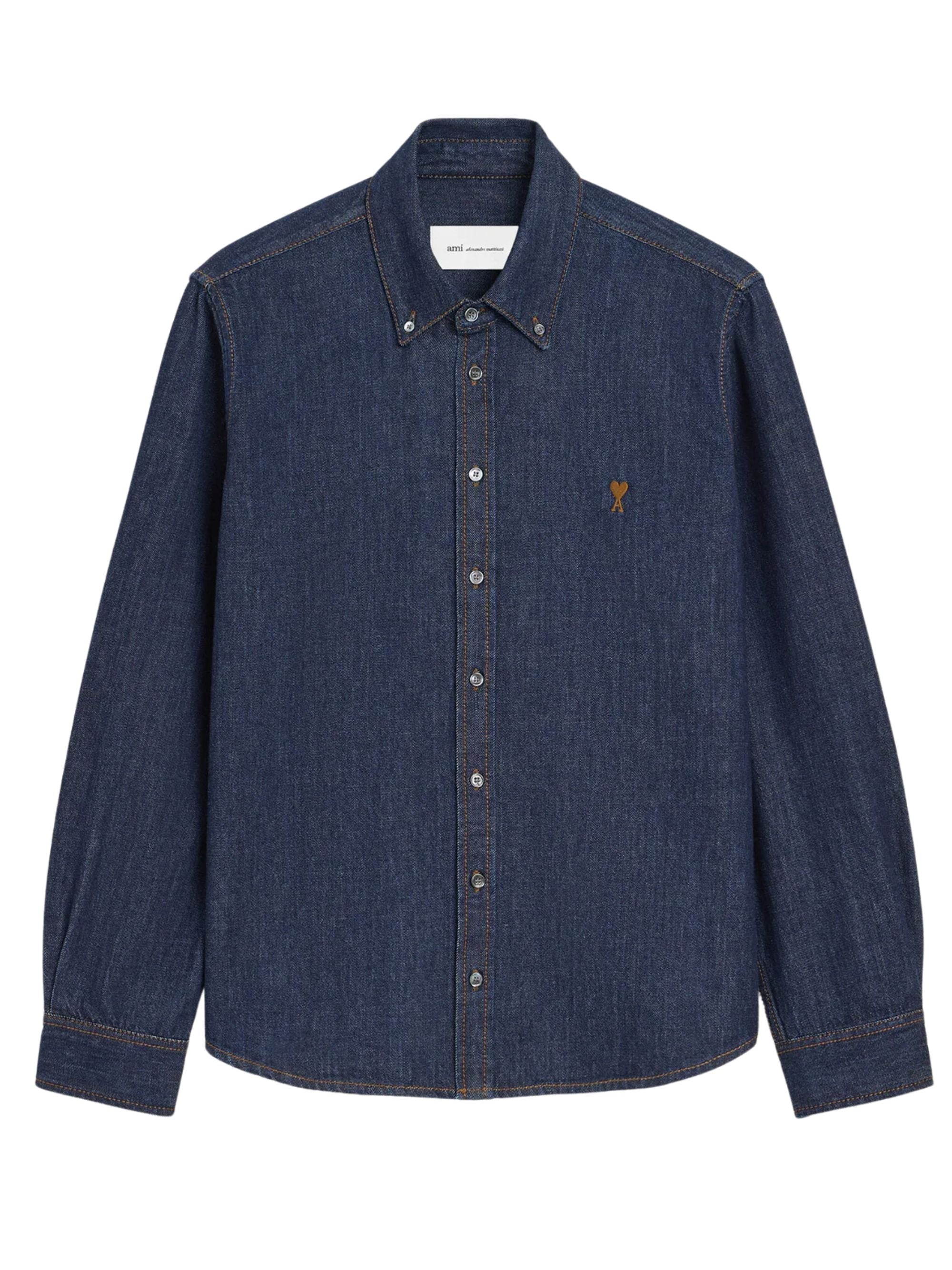 Ami Paris Shirts Blue Cotton