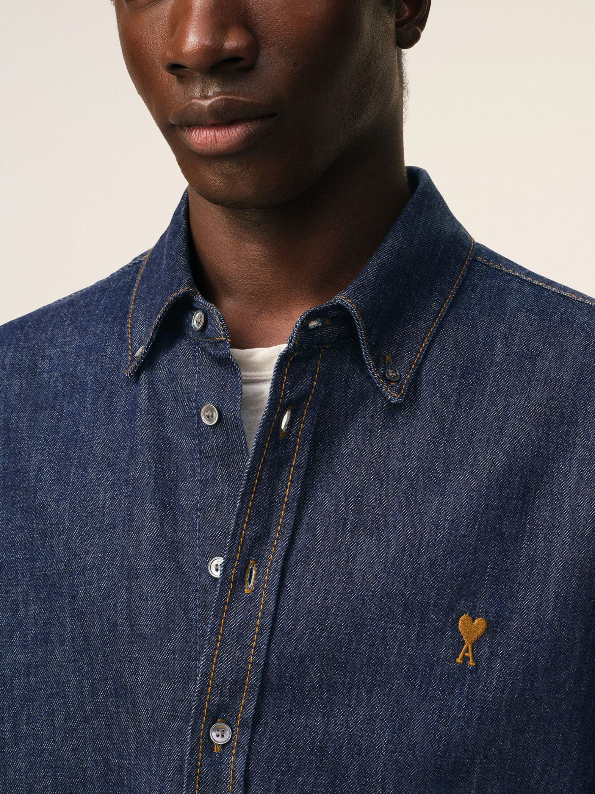 Ami Paris Shirts Blue Cotton