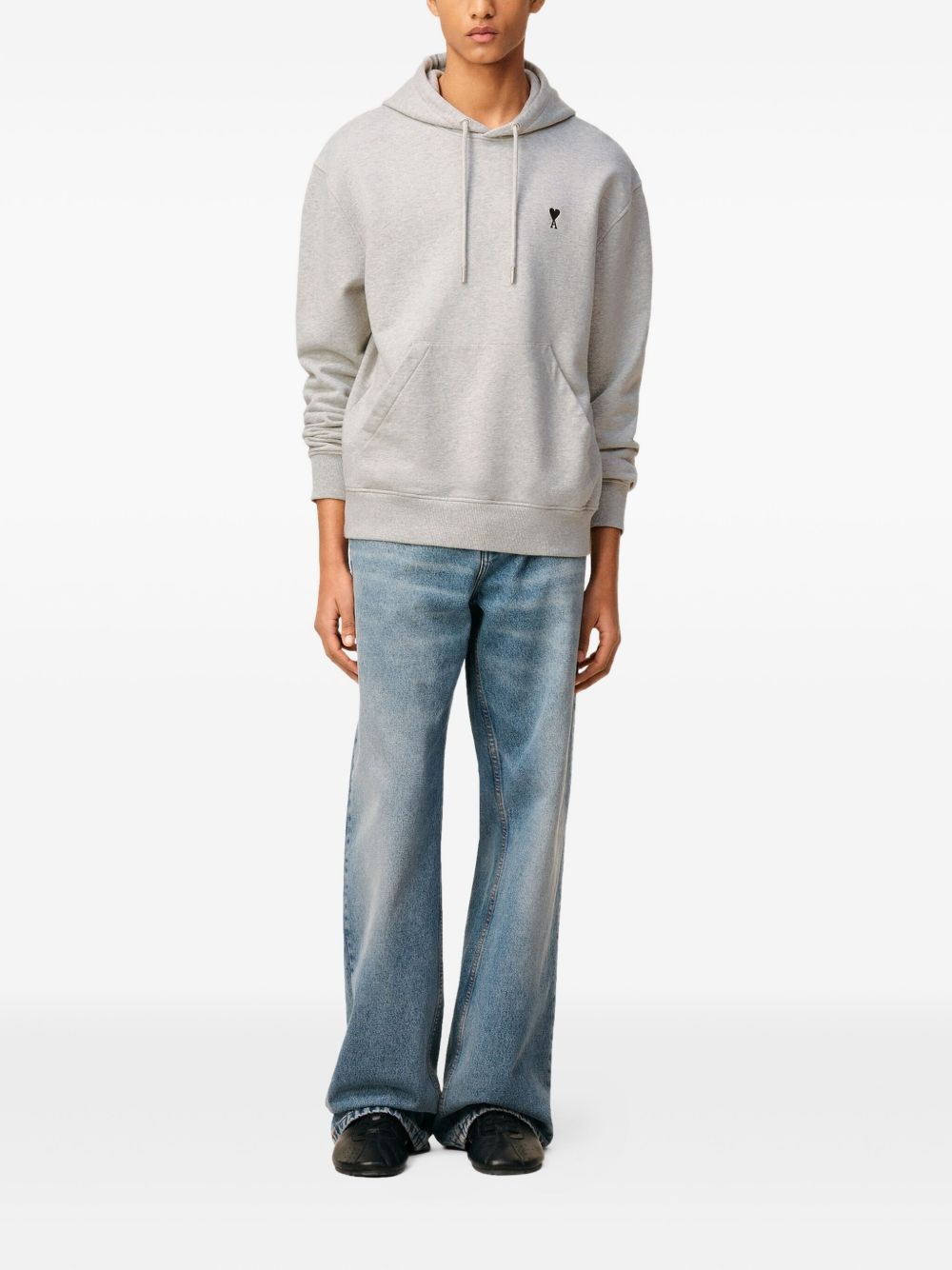 Ami Paris Sweaters Grey Cotton