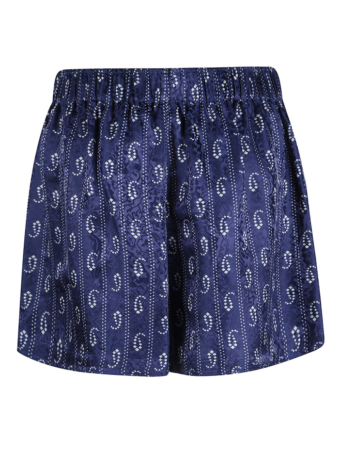Tory Burch Shorts Blue Viscose Silk