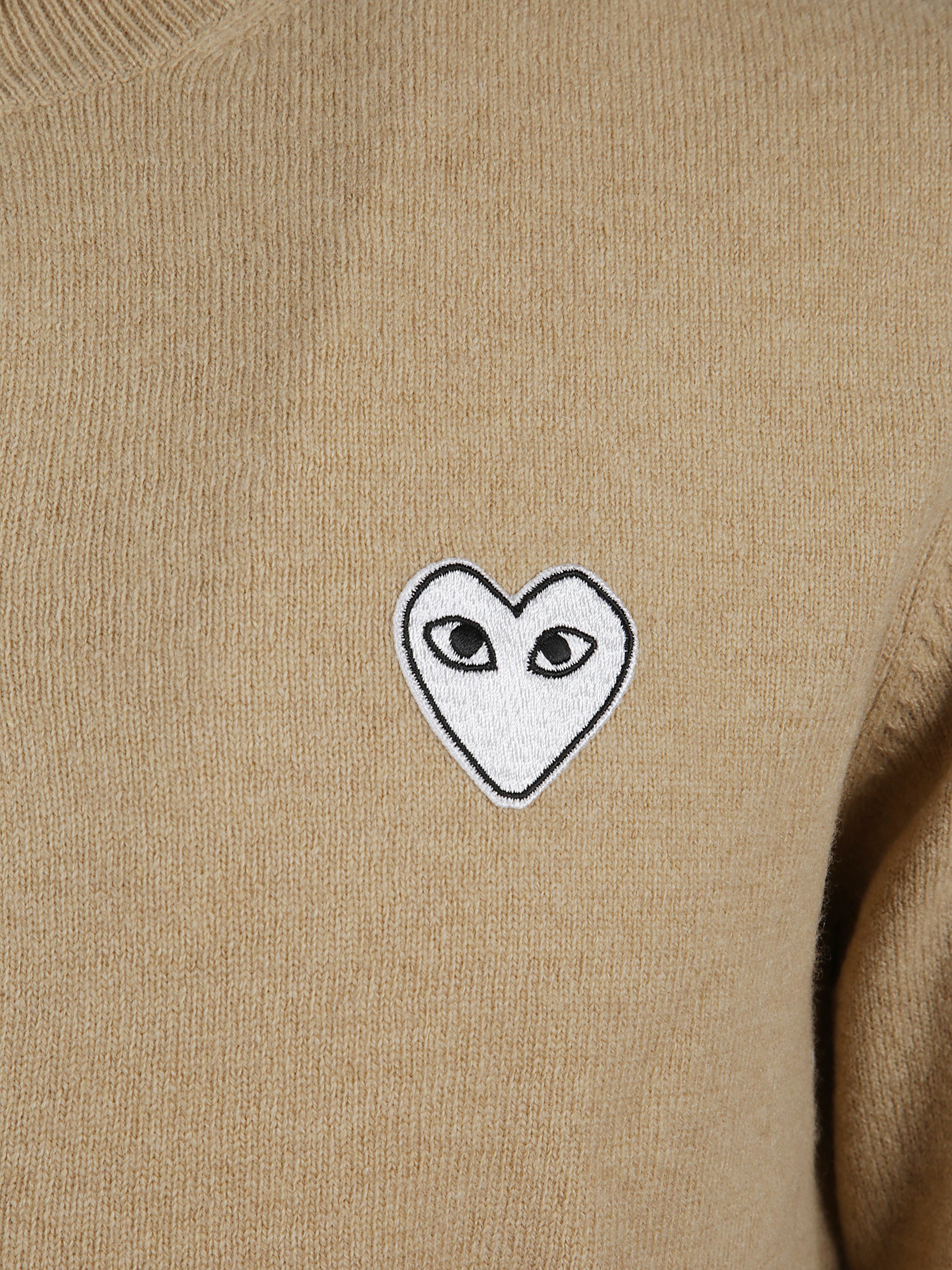 Comme Des Garcons Play Sweaters Beige Wool