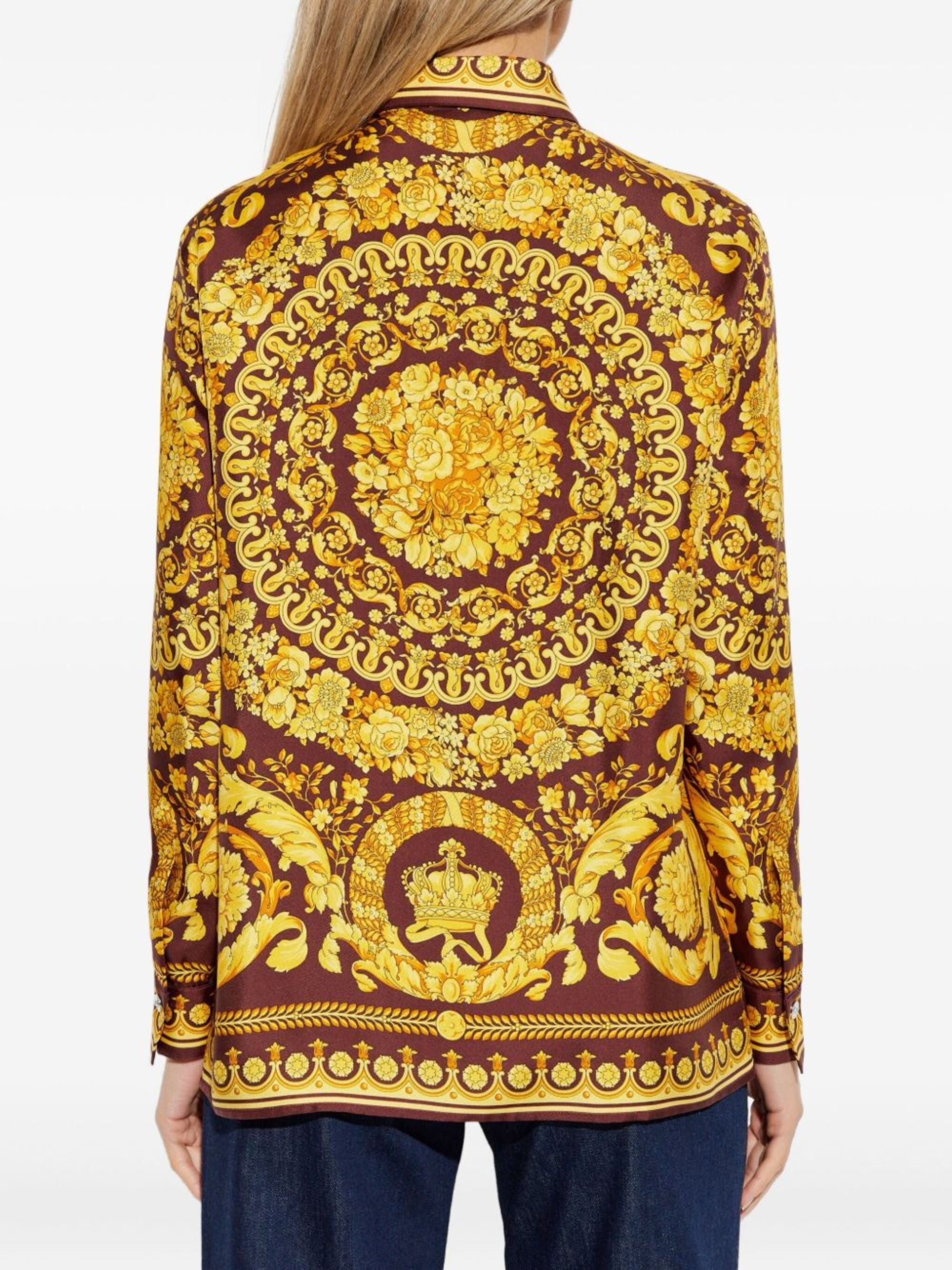 Versace Shirts Bordeaux Silk