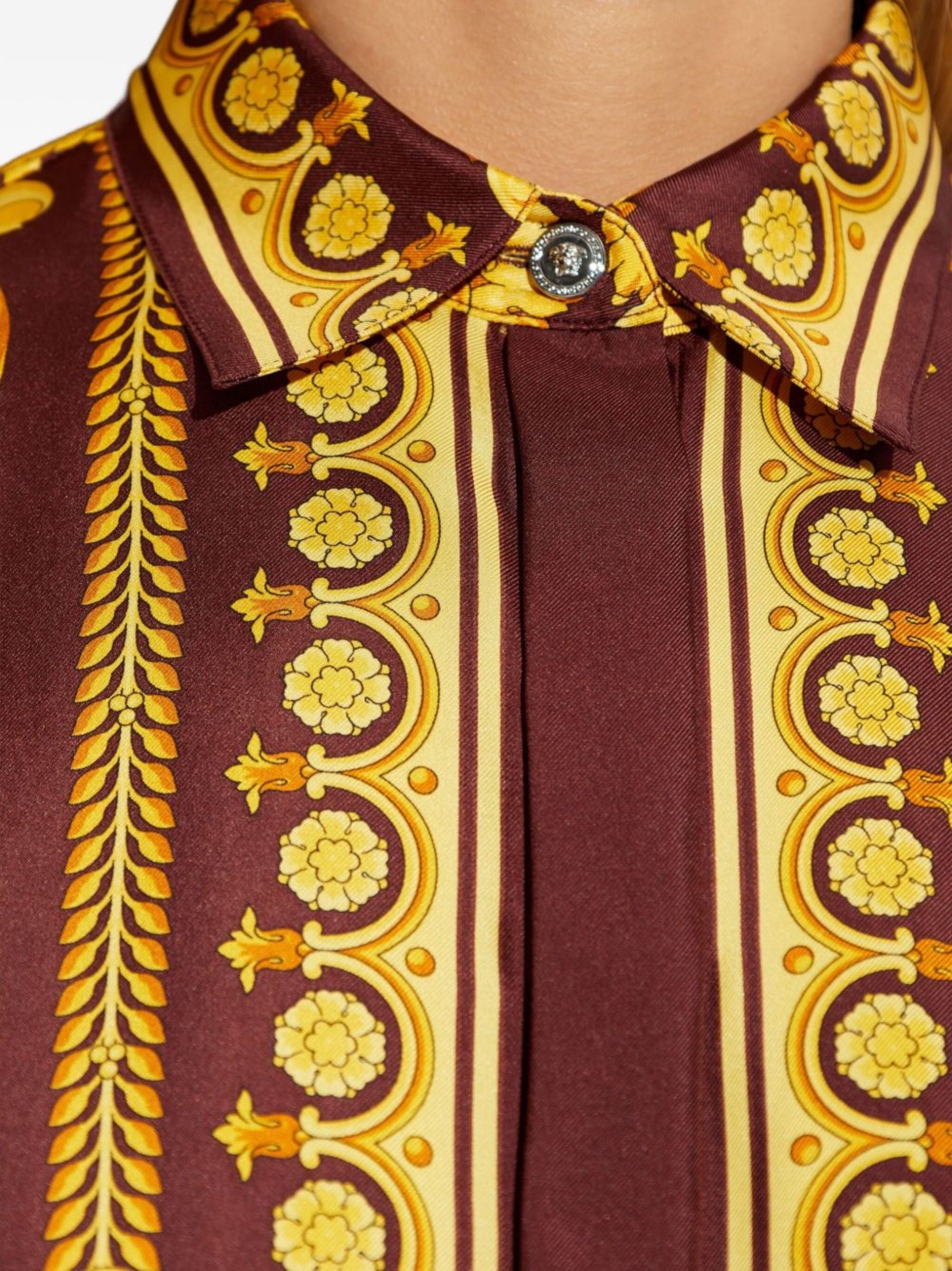 Versace Shirts Bordeaux Silk