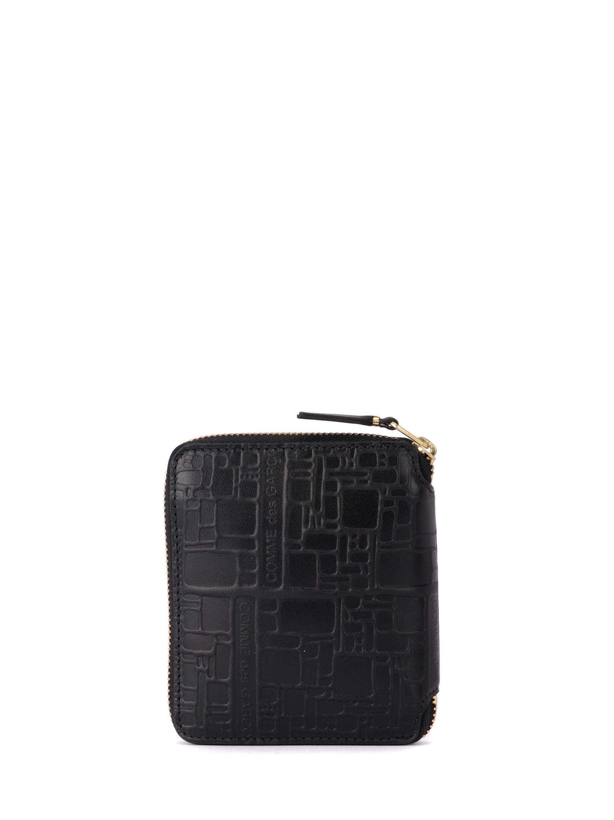 Comme Des Garcons Wallet Black Calfskin