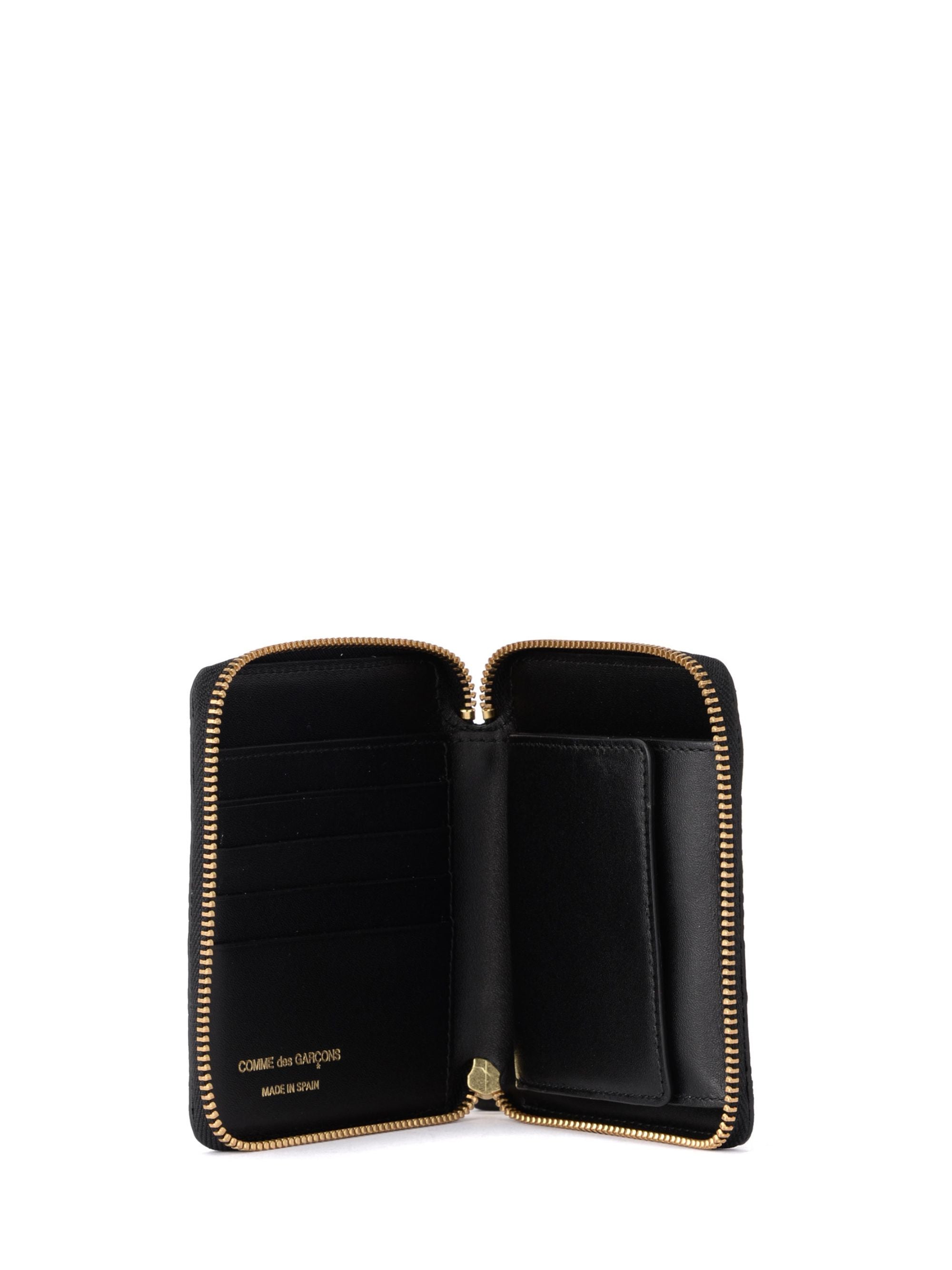 Comme Des Garcons Wallet Black Calfskin