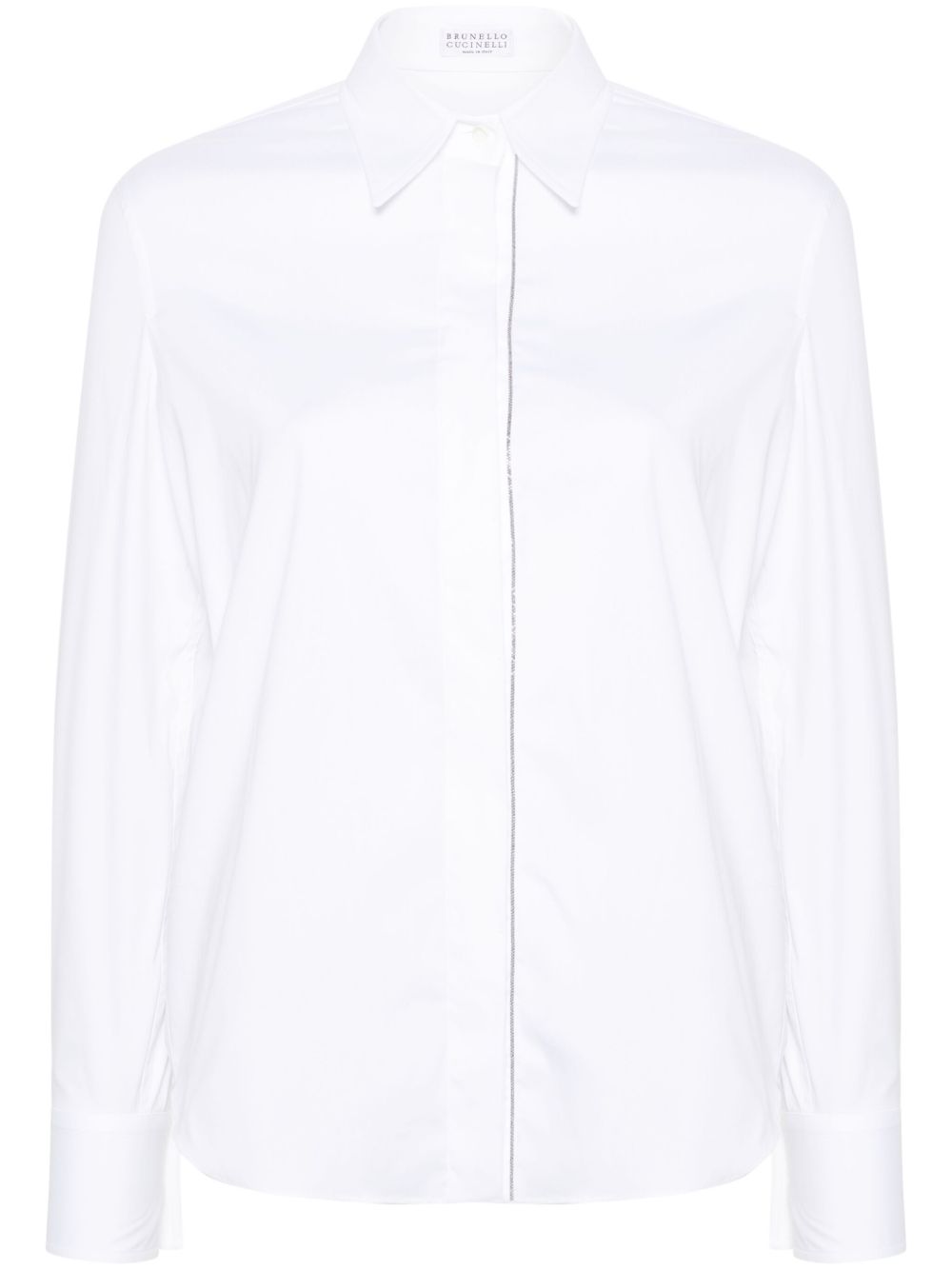 Brunello Cucinelli Shirts White Cotton Polyamide Elastane