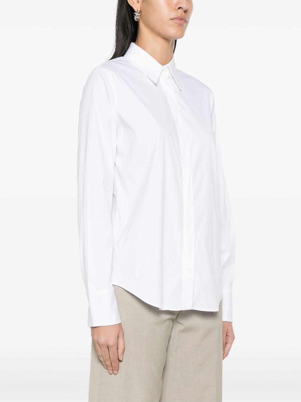 Brunello Cucinelli Shirts White Cotton Polyamide Elastane