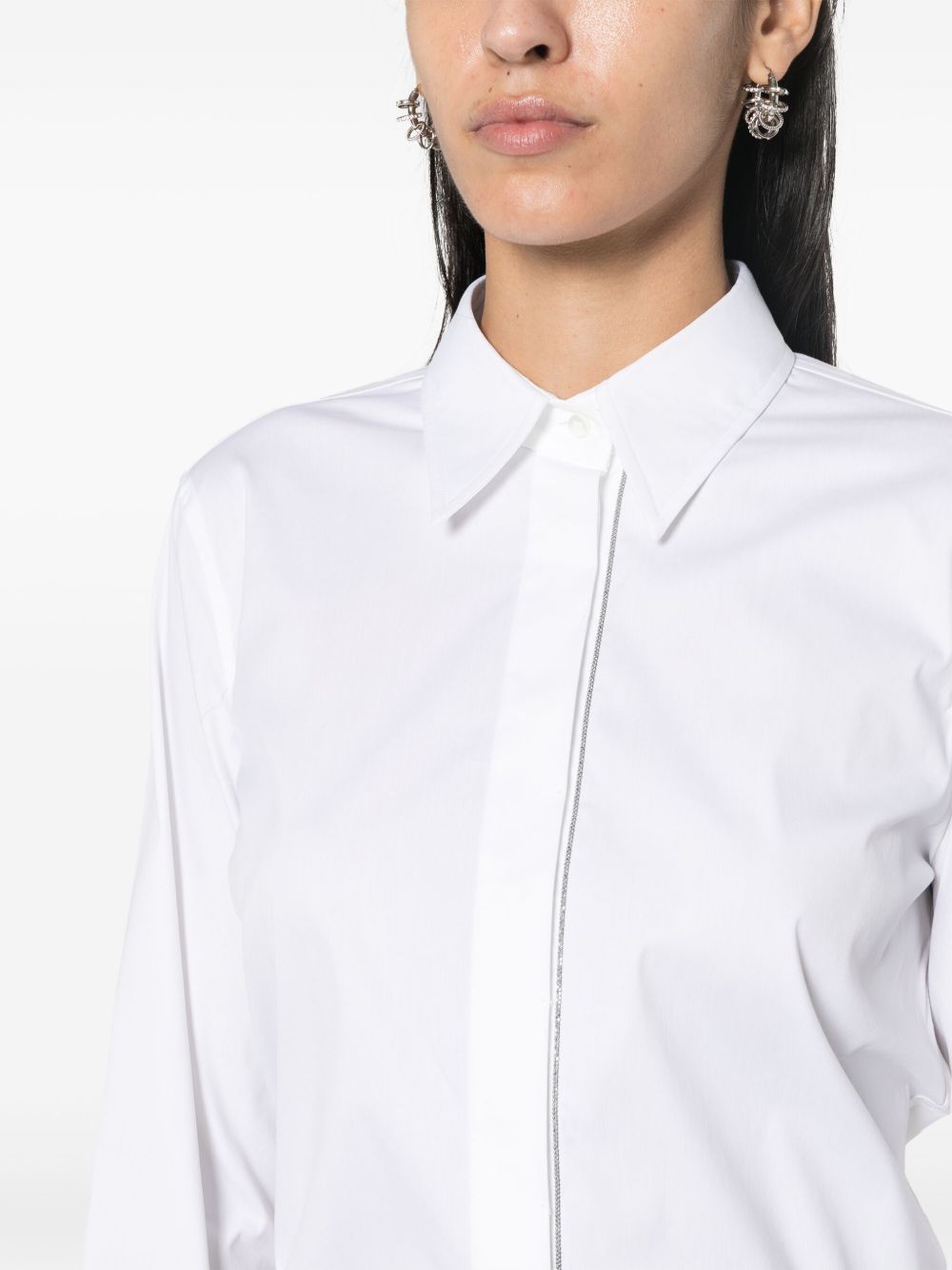 Brunello Cucinelli Shirts White Cotton Polyamide Elastane