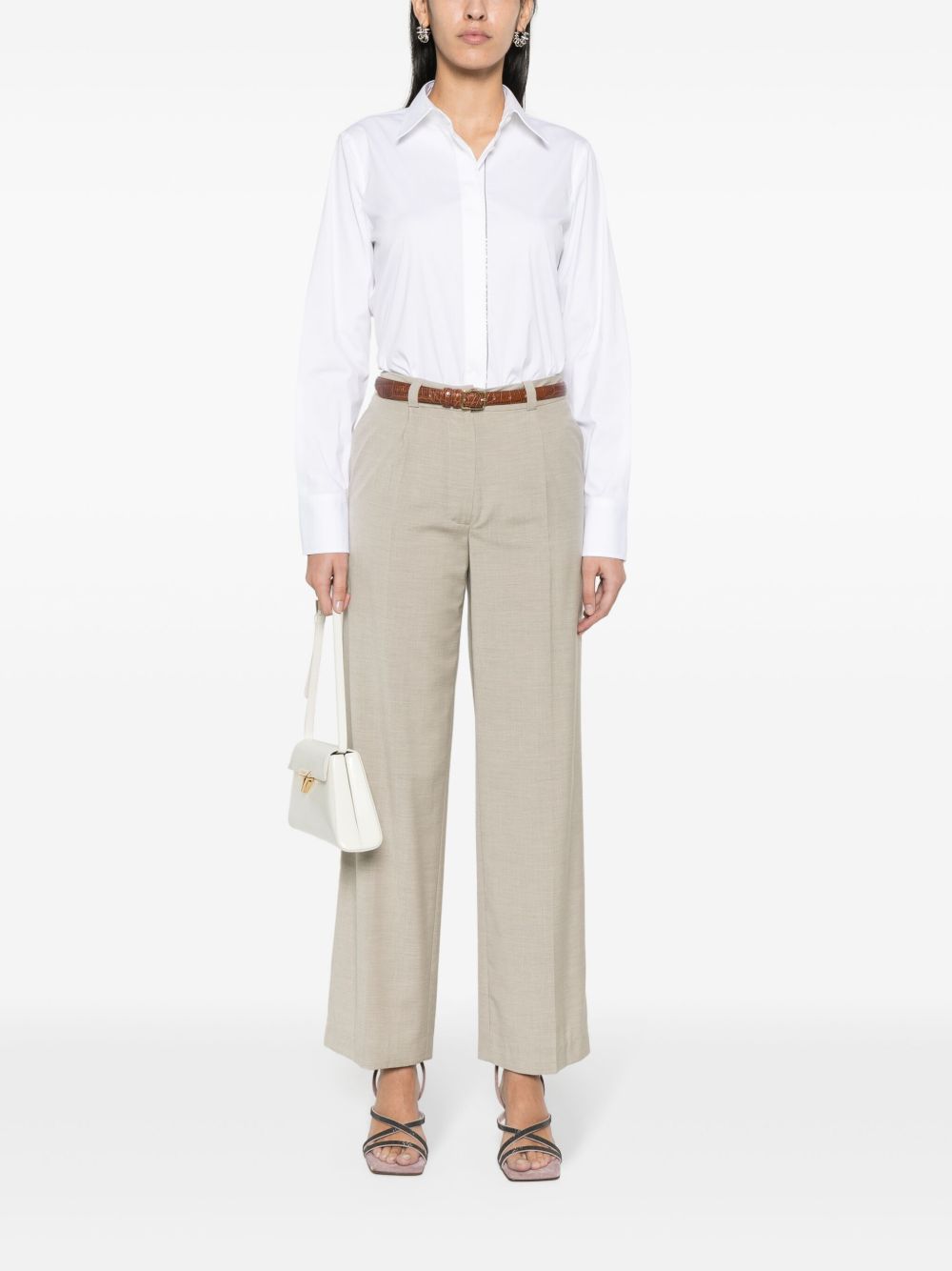 Brunello Cucinelli Shirts White Cotton Polyamide Elastane