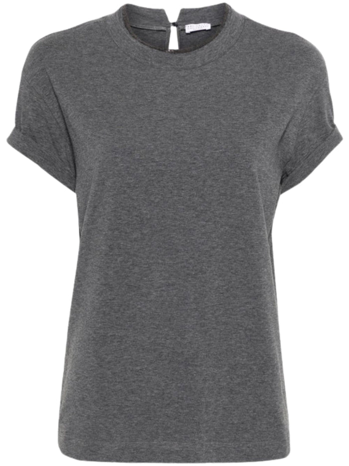 Brunello Cucinelli T-shirts and Polos Grey Cotton Elastane