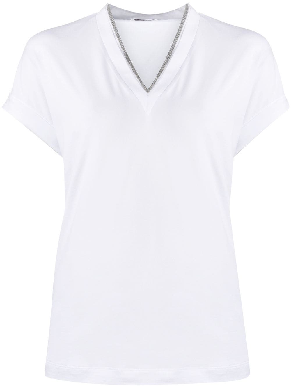 Brunello Cucinelli T-shirts and Polos White Cotton Elastane